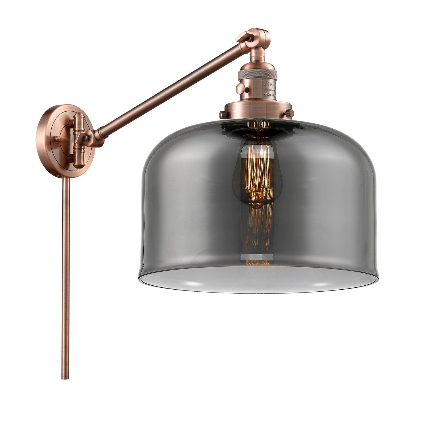 Innovations - 237-AC-G73-L - One Light Swing Arm - Franklin Restoration - Antique Copper