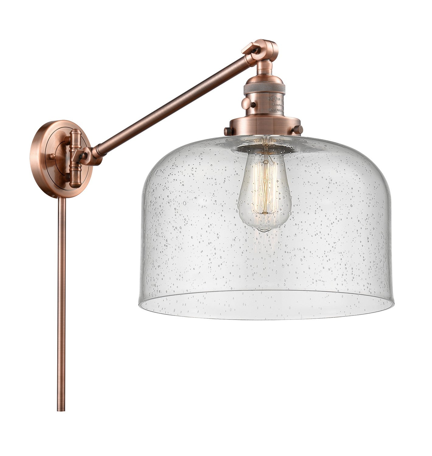 Innovations - 237-AC-G74-L - One Light Swing Arm - Franklin Restoration - Antique Copper