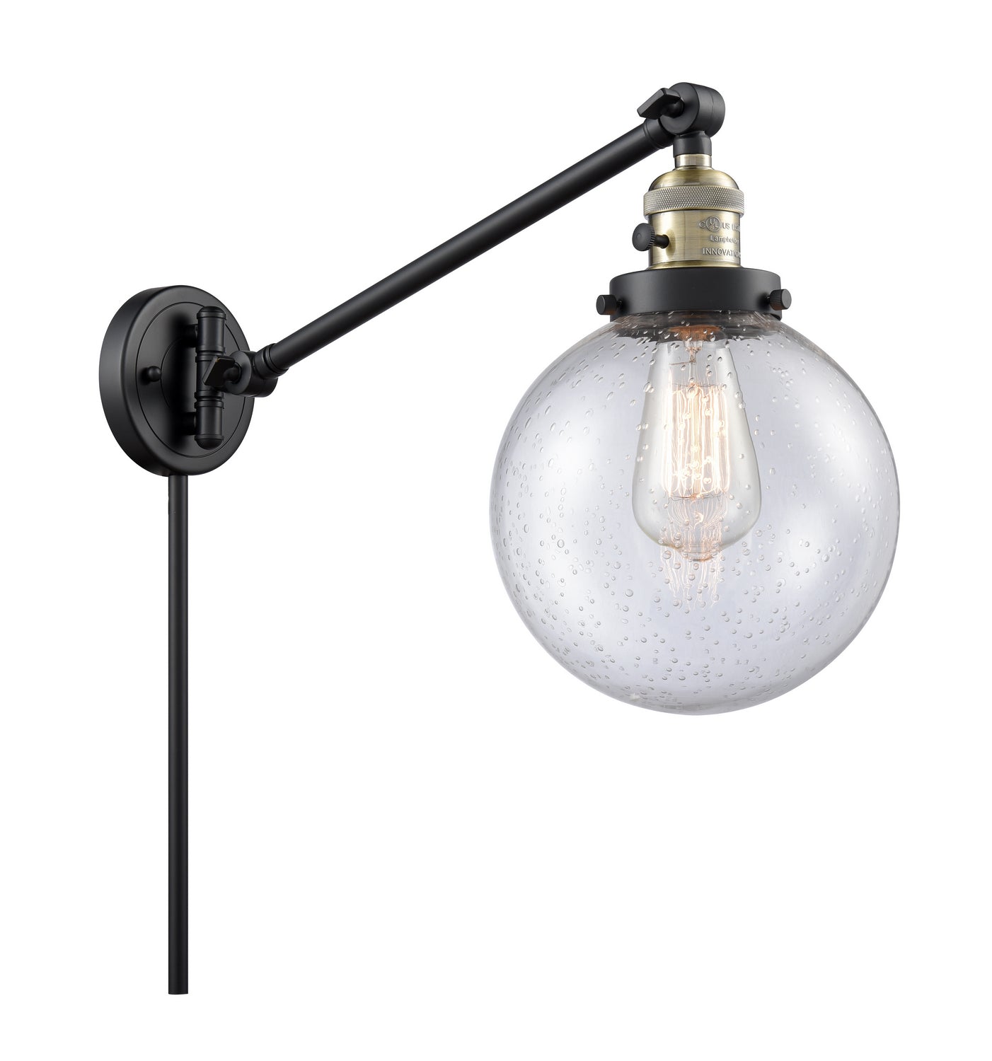 Innovations - 237-BAB-G204-8 - One Light Swing Arm - Franklin Restoration - Black Antique Brass