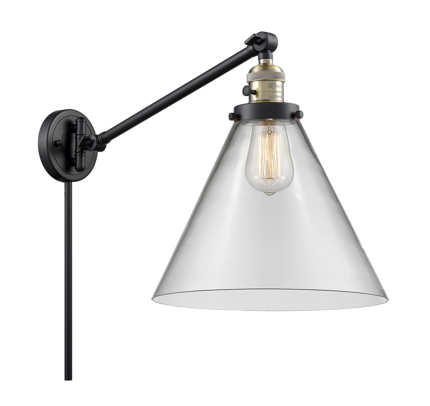 Innovations - 237-BAB-G42-L - One Light Swing Arm - Franklin Restoration - Black Antique Brass