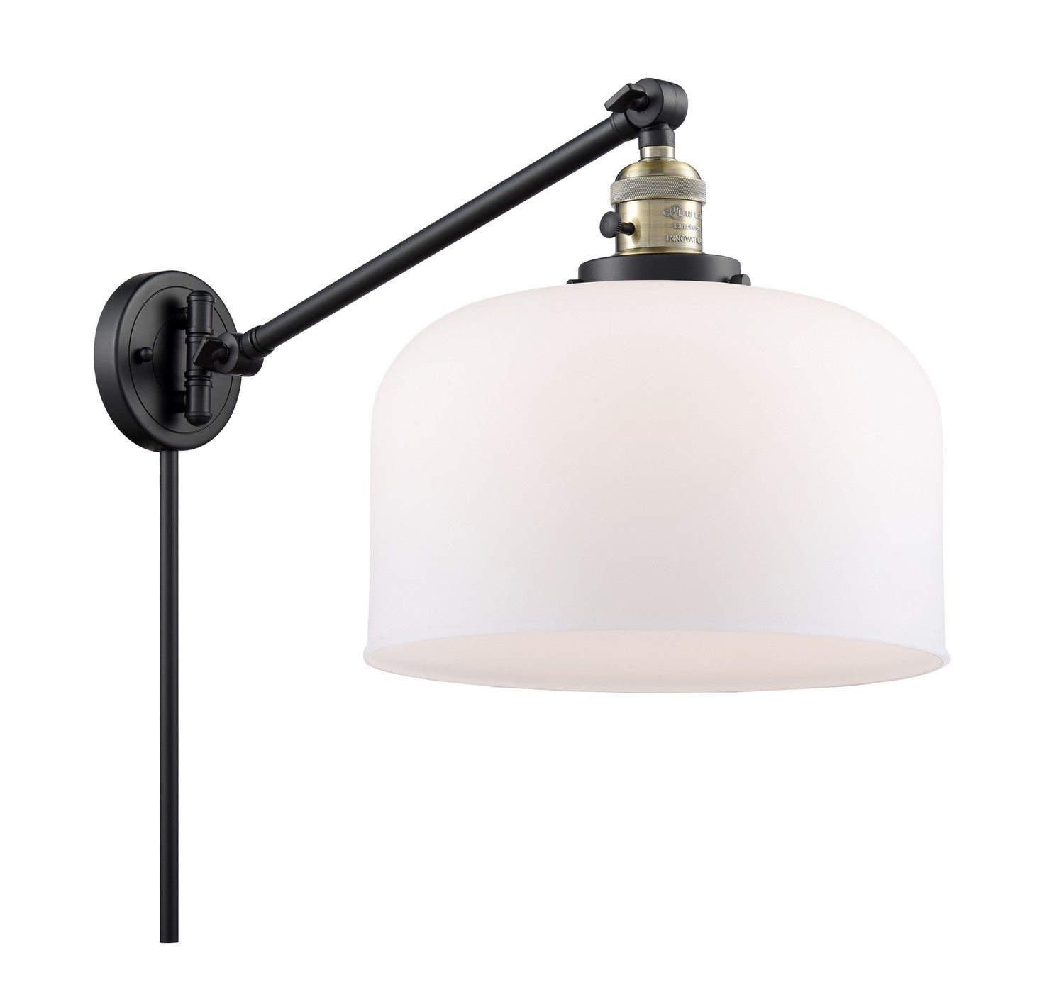 Innovations - 237-BAB-G71-L - One Light Swing Arm - Franklin Restoration - Black Antique Brass