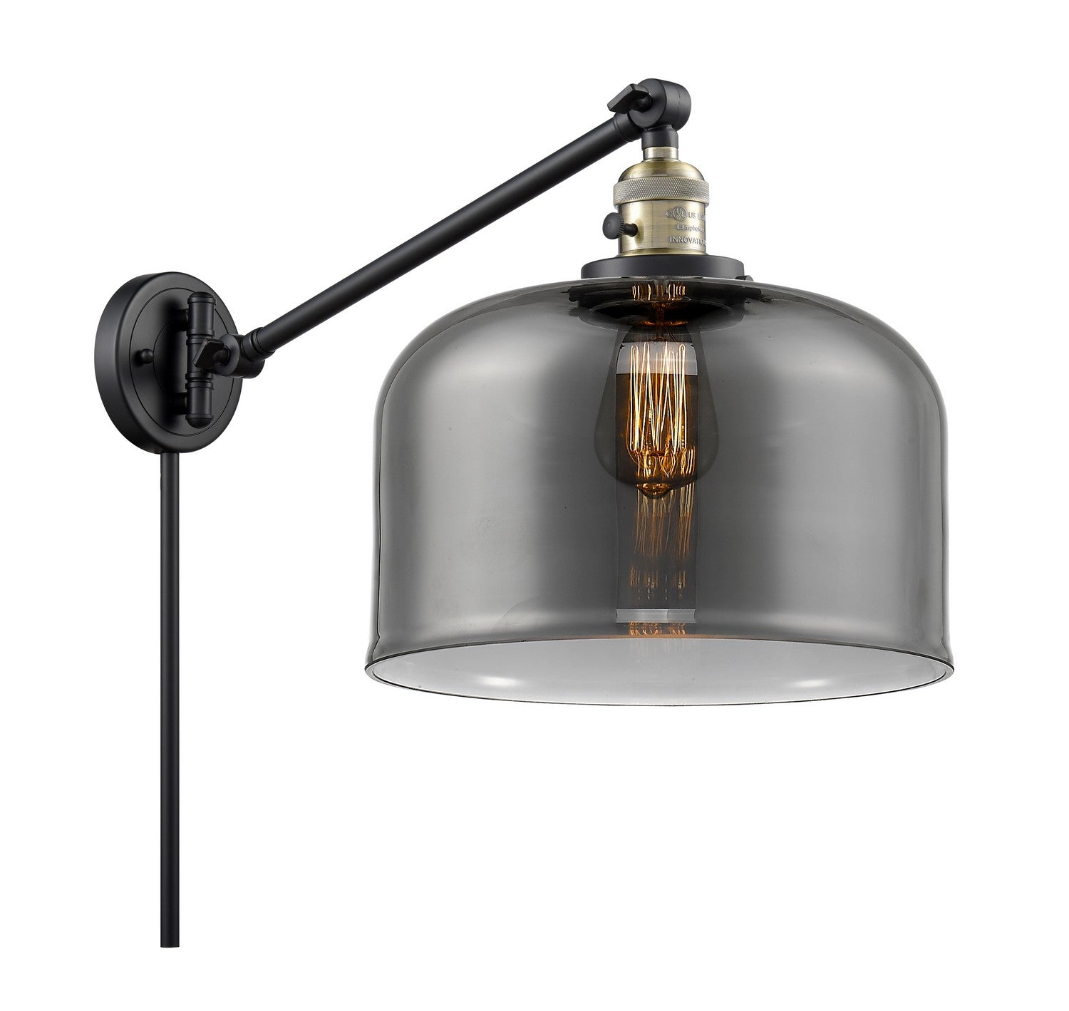 Innovations - 237-BAB-G73-L - One Light Swing Arm - Franklin Restoration - Black Antique Brass