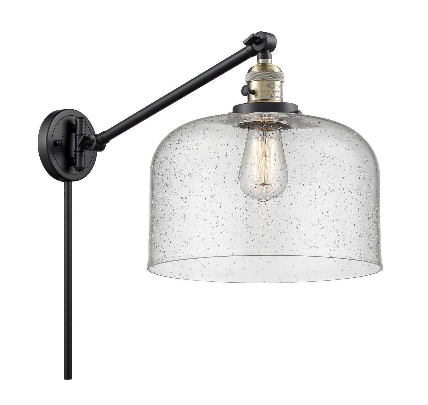 Innovations - 237-BAB-G74-L - One Light Swing Arm - Franklin Restoration - Black Antique Brass