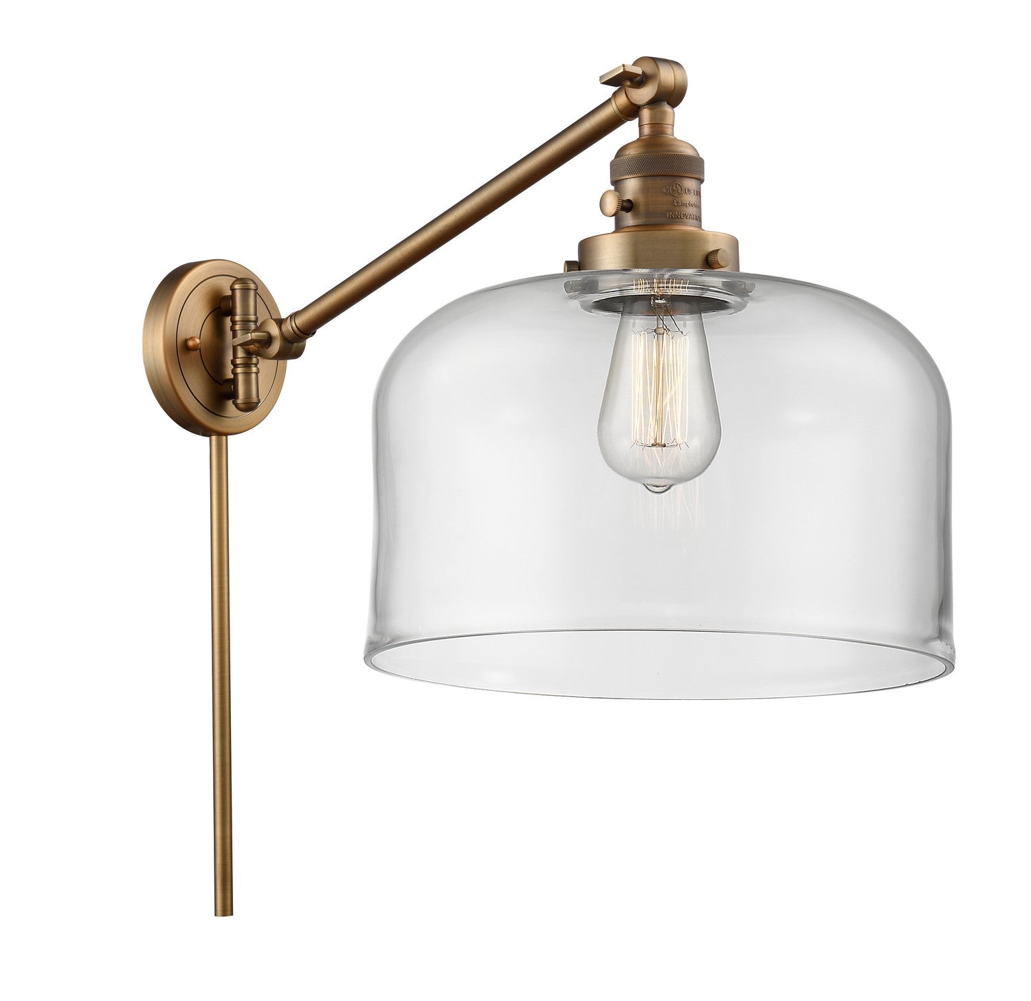 Innovations - 237-BB-G72-L - One Light Swing Arm - Franklin Restoration - Brushed Brass