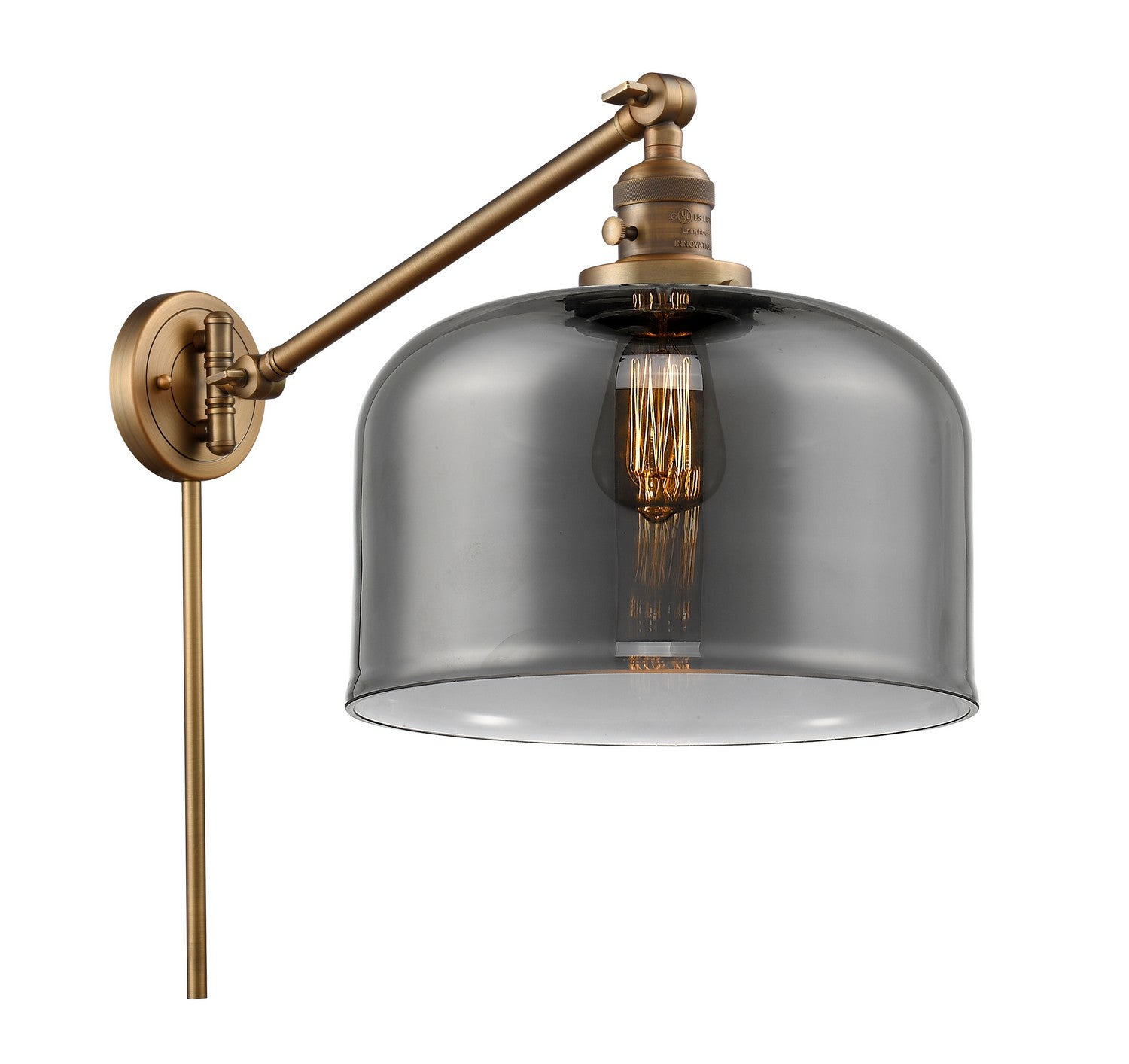 Innovations - 237-BB-G73-L - One Light Swing Arm - Franklin Restoration - Brushed Brass