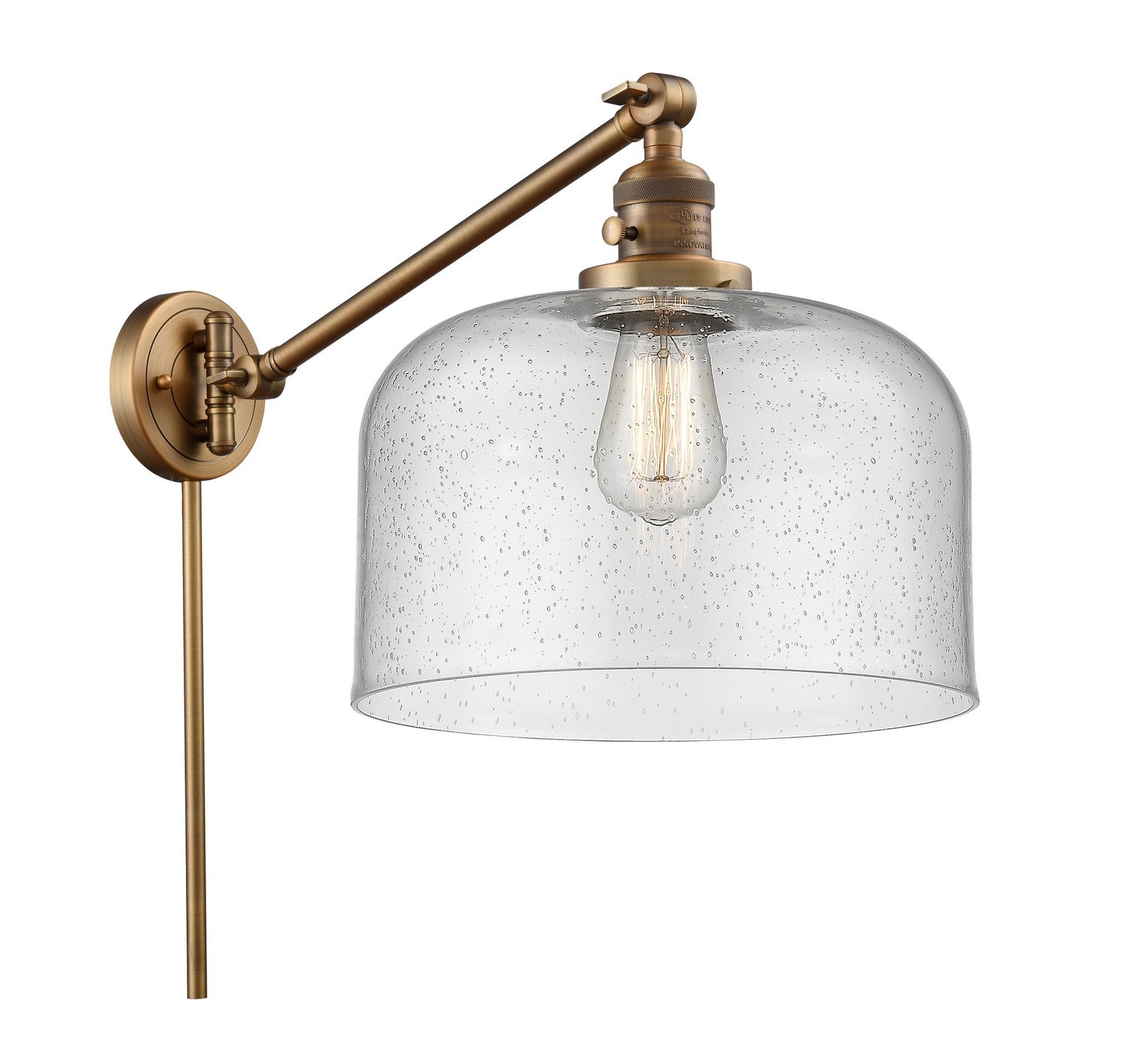 Innovations - 237-BB-G74-L - One Light Swing Arm - Franklin Restoration - Brushed Brass