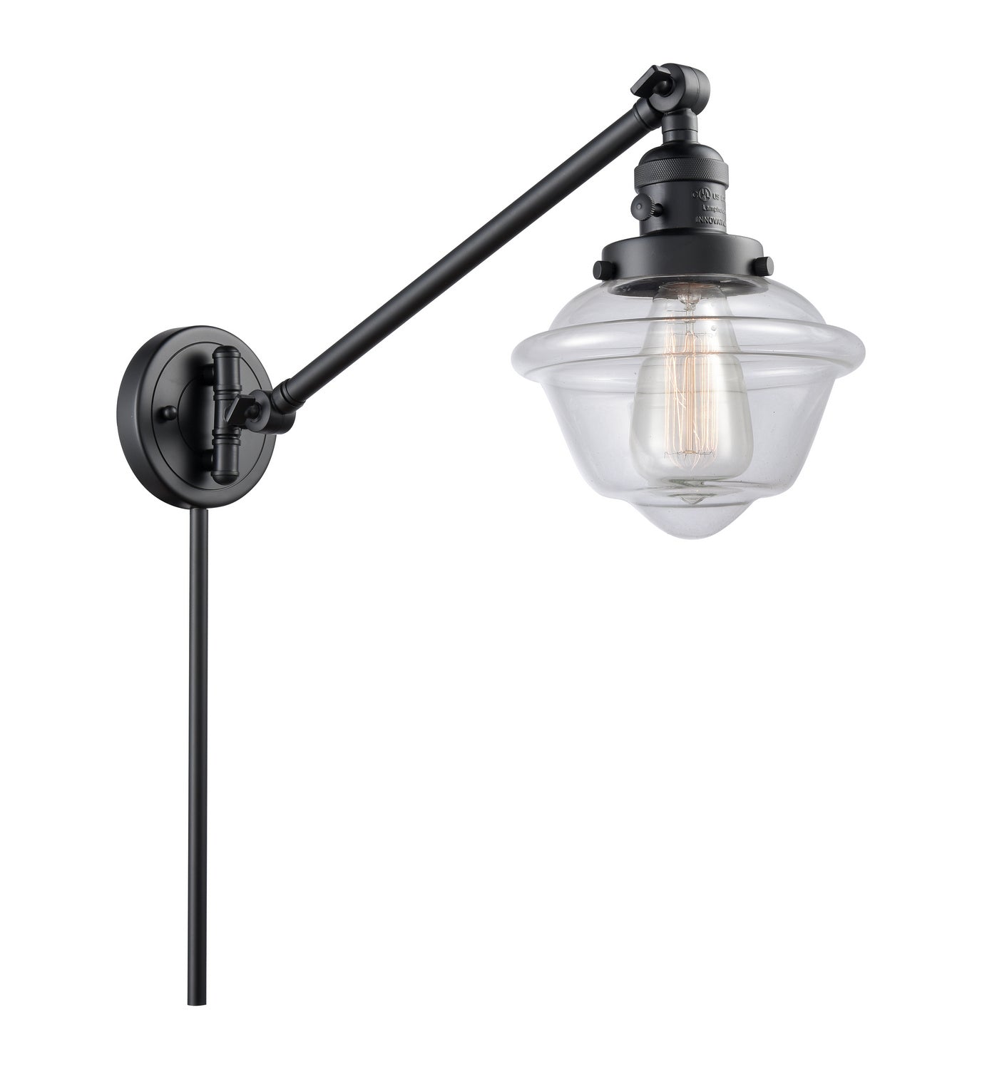 Innovations - 237-BK-G532 - One Light Swing Arm - Franklin Restoration - Matte Black