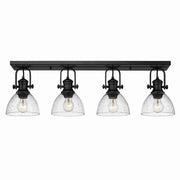 Golden - 3118-4SF BLK-SD - Four Light Semi-Flush Mount - Hines - Matte Black