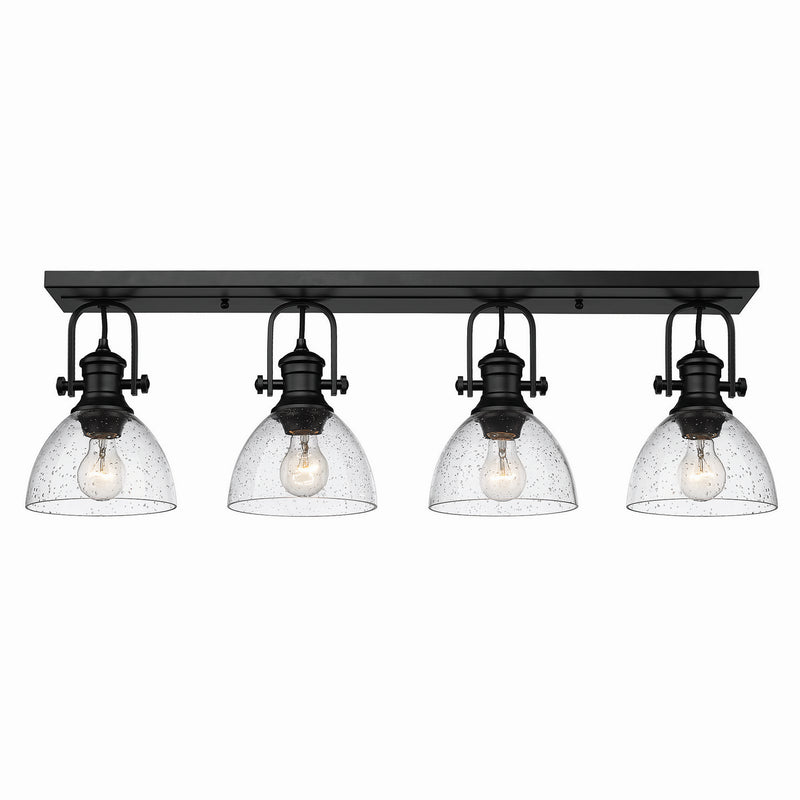 Golden - 3118-4SF BLK-SD - Four Light Semi-Flush Mount - Hines - Matte Black