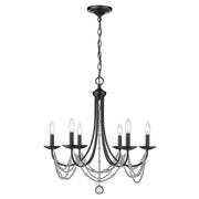 Golden - 7644-6 BLK - Six Light Chandelier - Mirabella - Matte Black