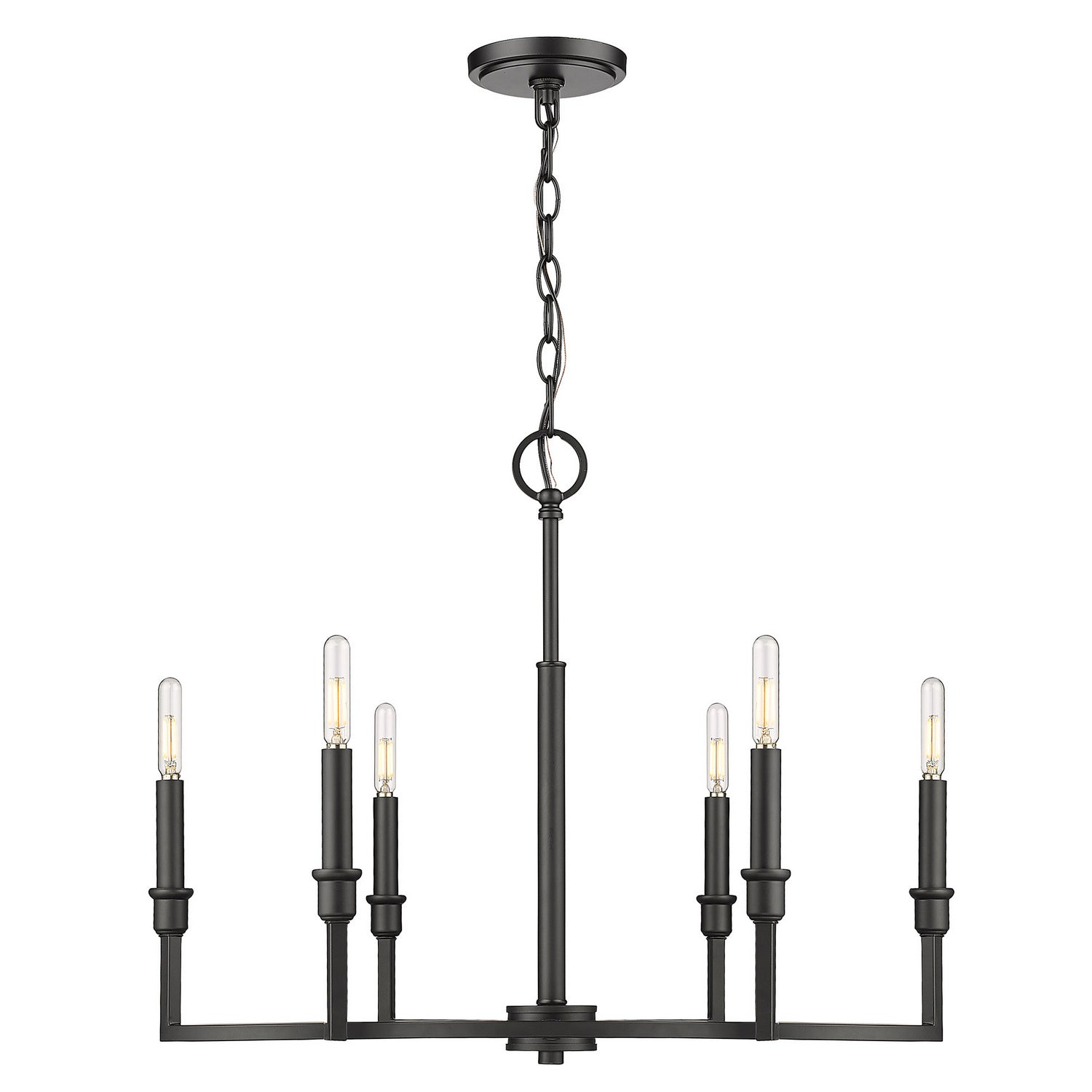 Golden - 8209-6 BLK - Six Light Chandelier - Ellyn - Matte Black