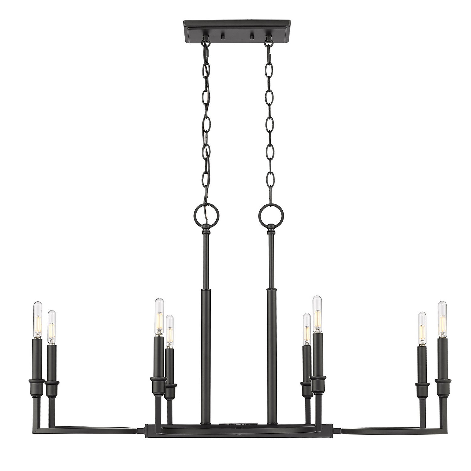 Golden - 8209-LP BLK - Eight Light Linear Pendant - Ellyn - Matte Black