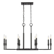 Golden - 8209-LP BLK - Eight Light Linear Pendant - Ellyn - Matte Black
