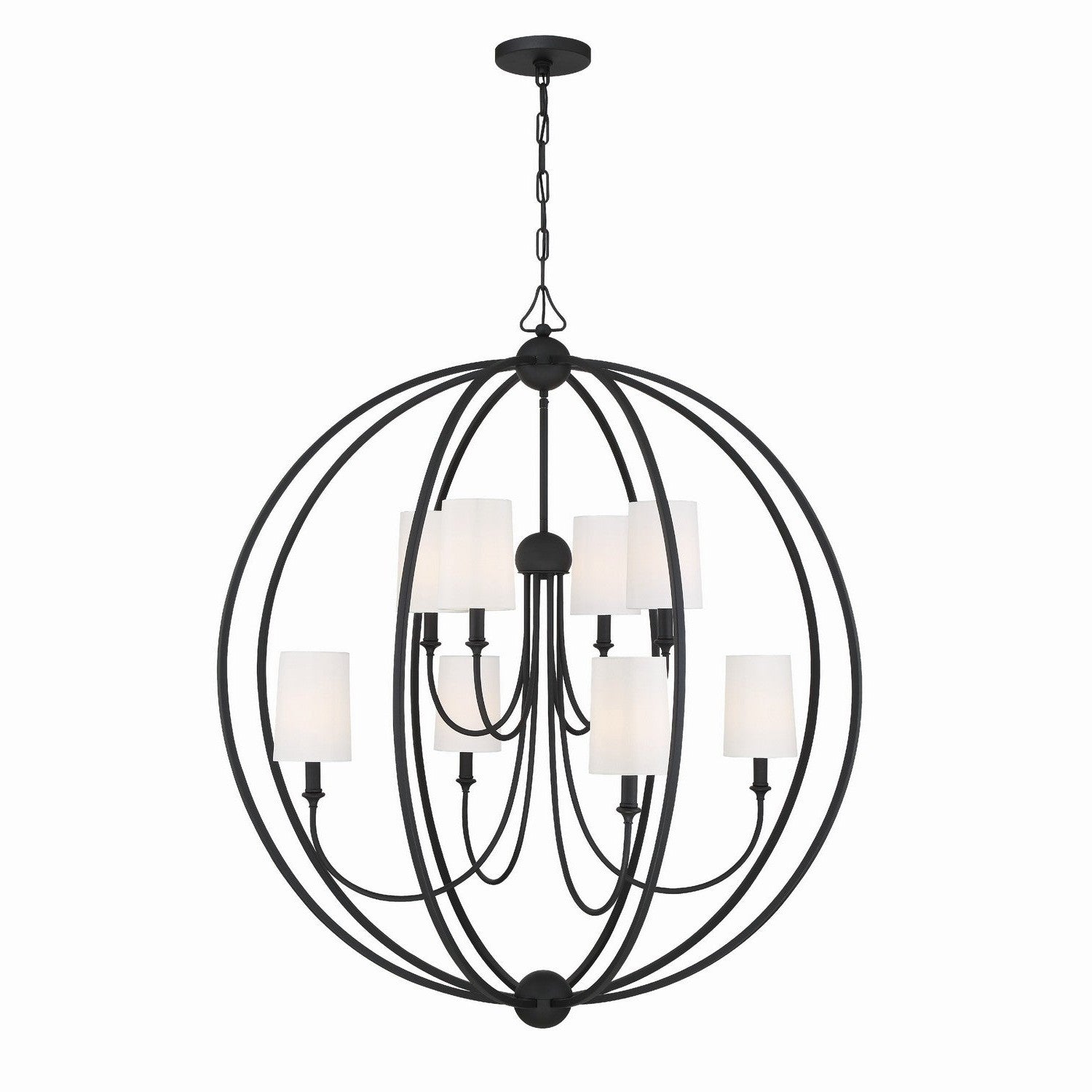 Crystorama - 2246-BF - Eight Light Chandelier - Sylvan - Black Forged