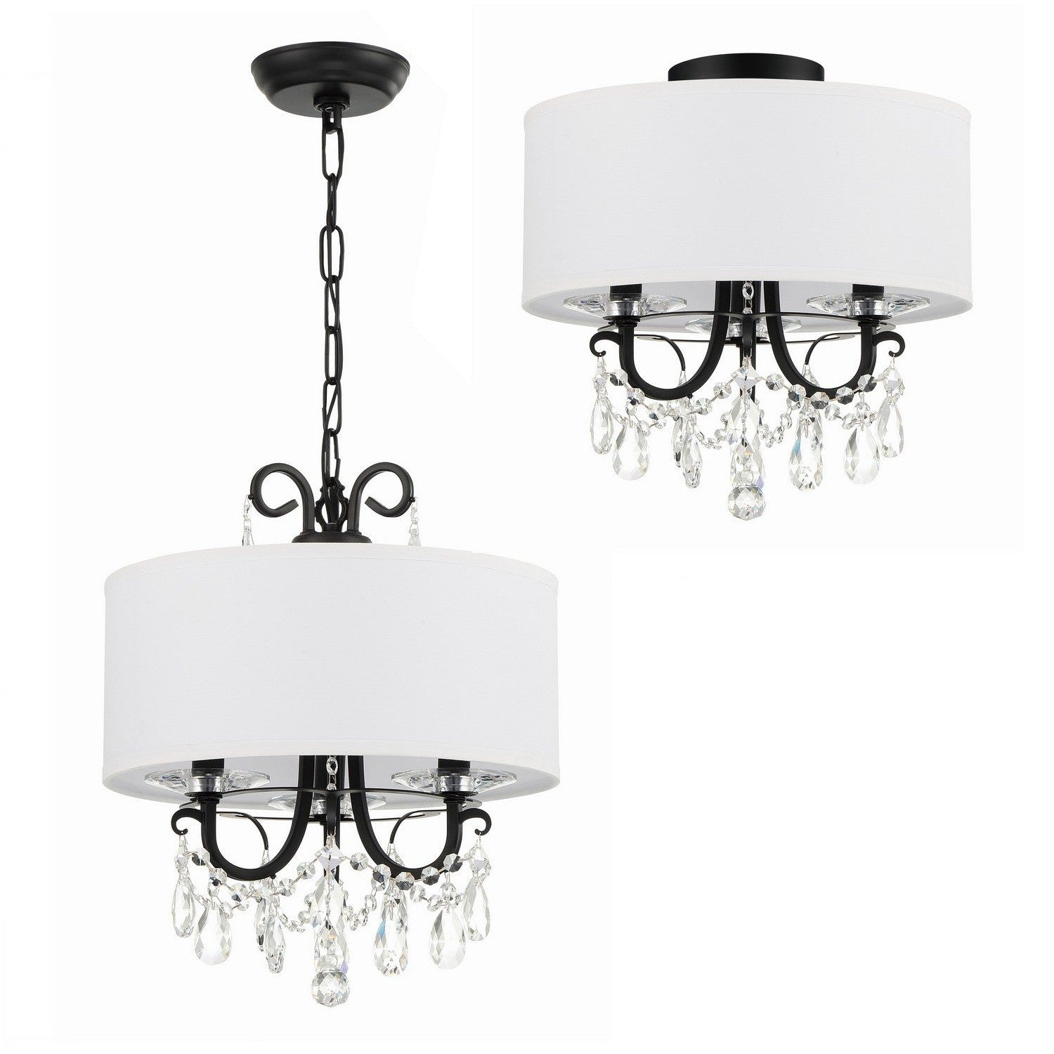 Crystorama - 6623-MK-CL-MWP - Three Light Mini Chandelier - Othello - Matte Black