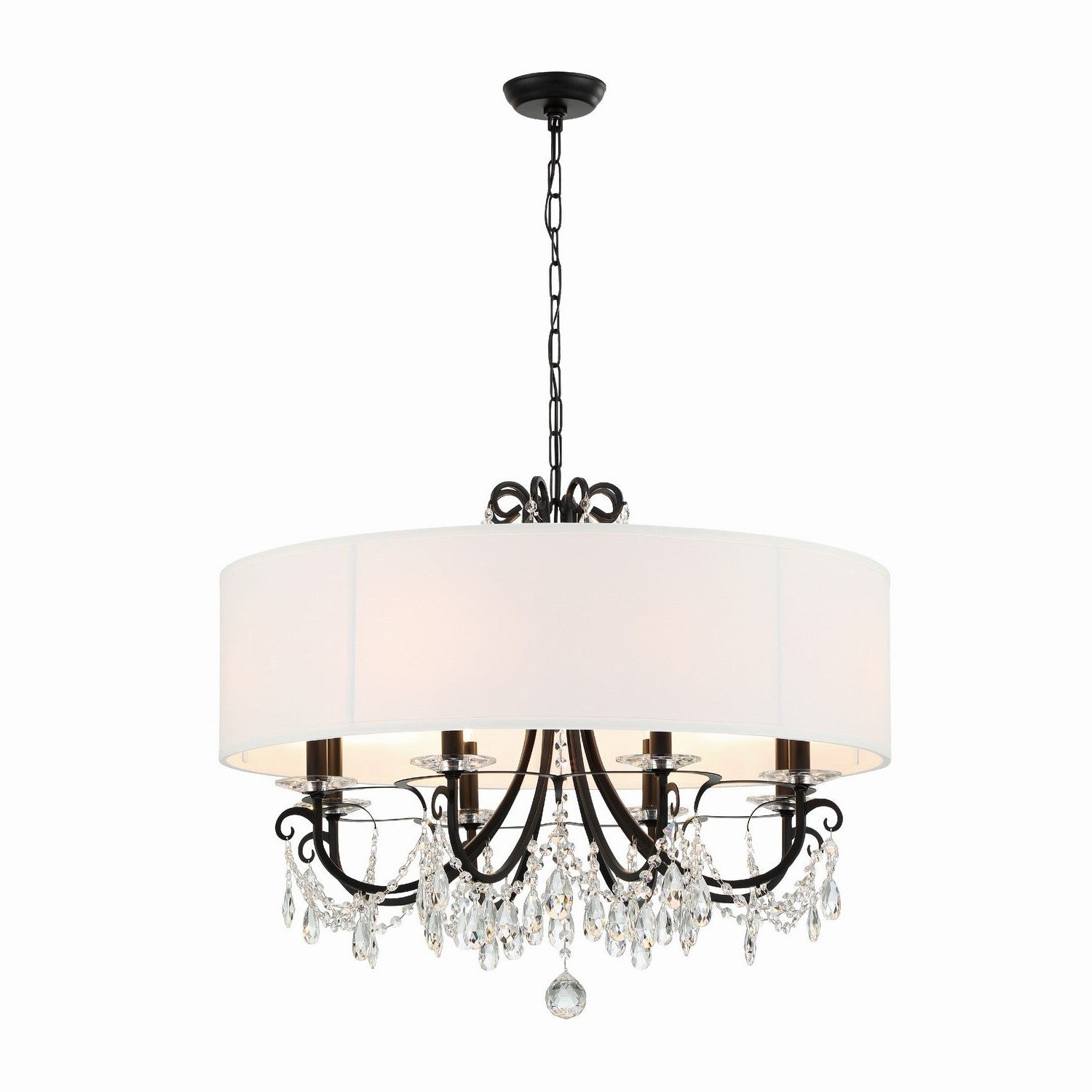 Crystorama - 6628-MK-CL-MWP - Eight Light Chandelier - Othello - Matte Black