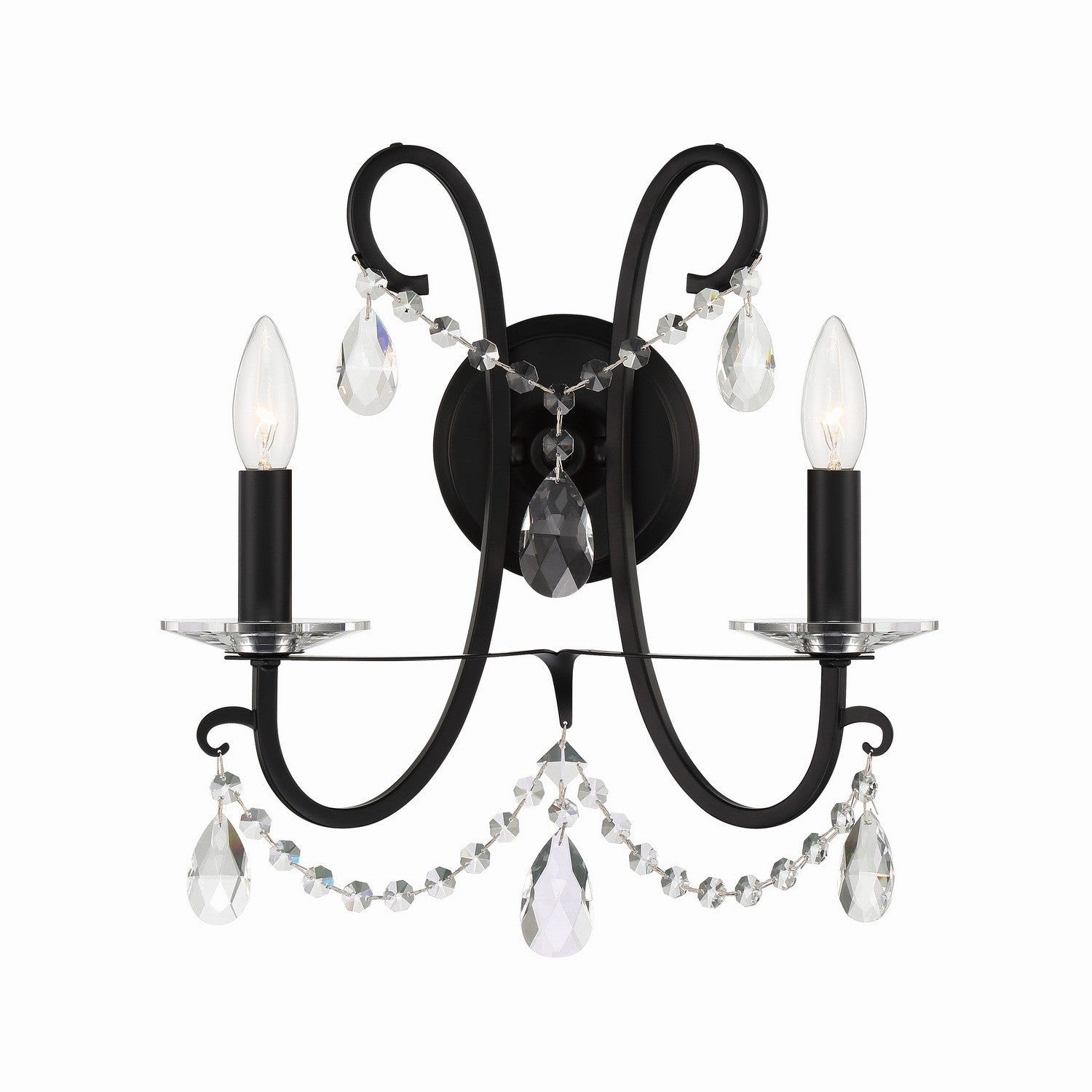 Crystorama - 6822-MK-CL-MWP - Two Light Wall Sconce - Othello - Matte Black