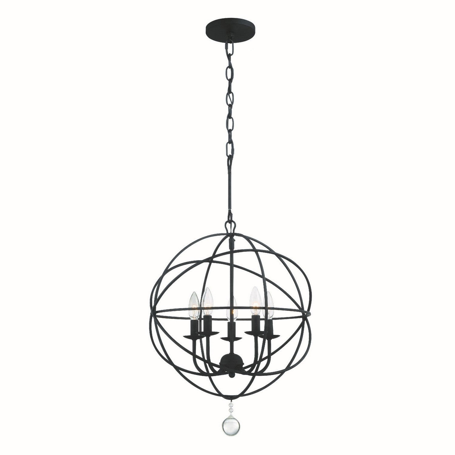 Crystorama - 9224-BK - Five Light Mini Chandelier - Solaris - Black