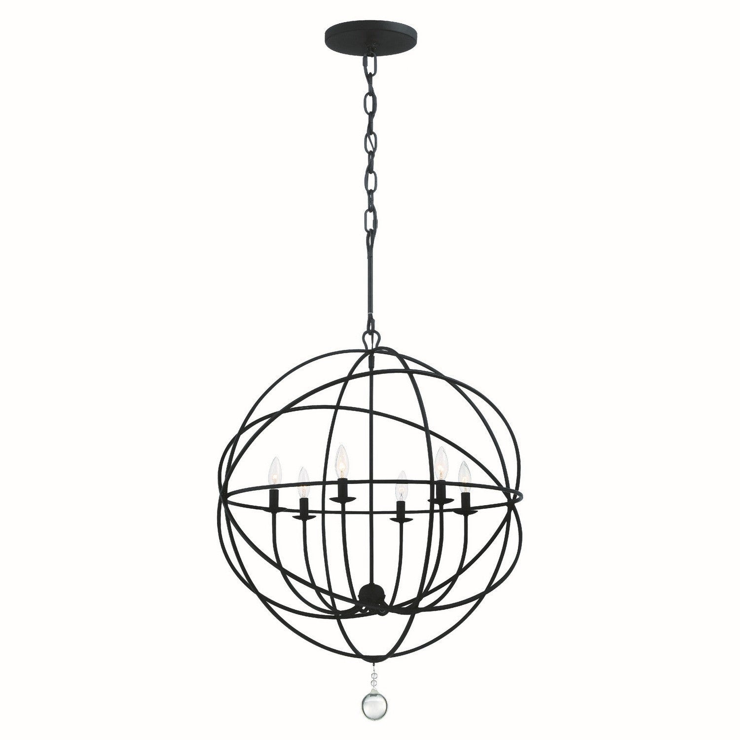 Crystorama - 9226-BK - Six Light Chandelier - Solaris - Black
