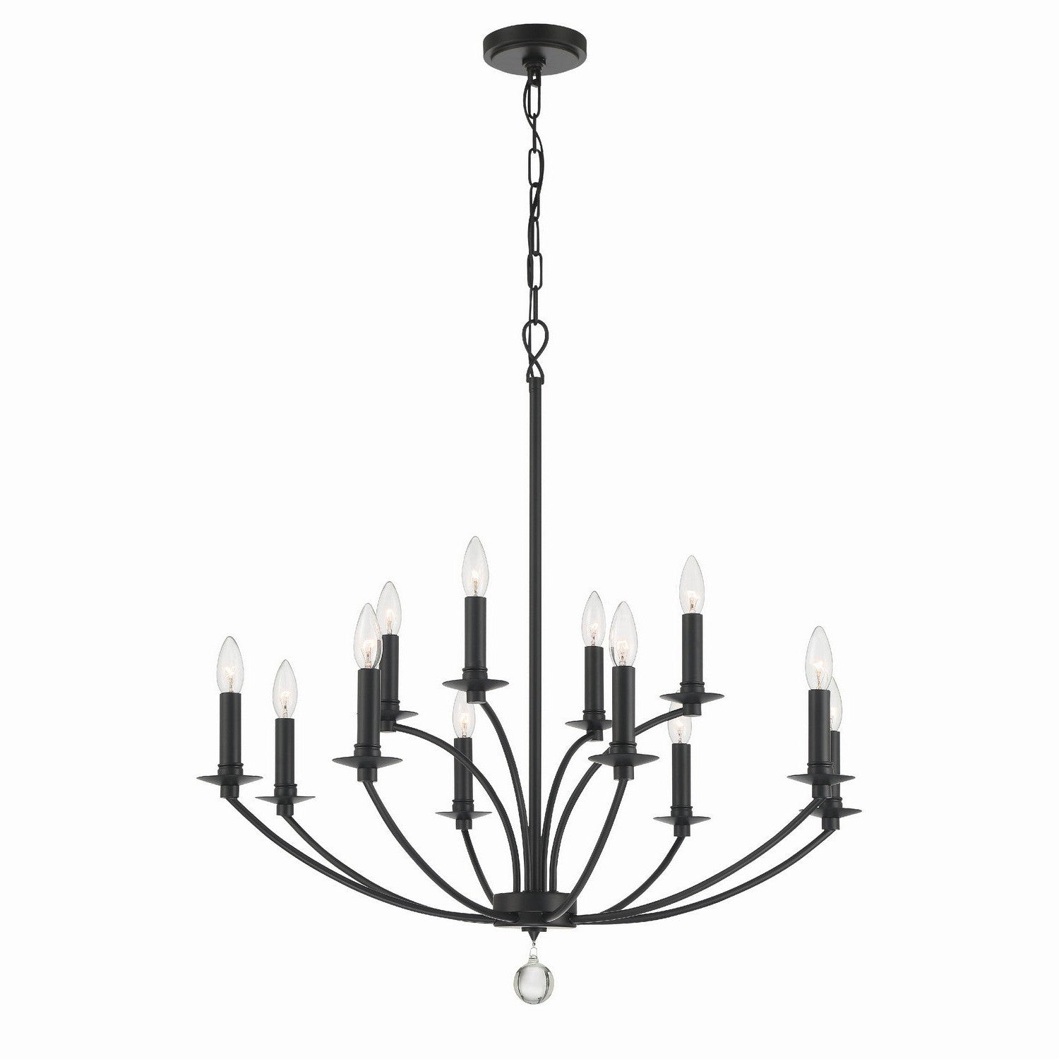 Crystorama - MIL-8012-BK - 12 Light Chandelier - Mila - Black