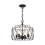 Crystorama - ZUC-A9030-EB-GA - Four Light Pendant - Zucca - English Bronze + Antique Gold