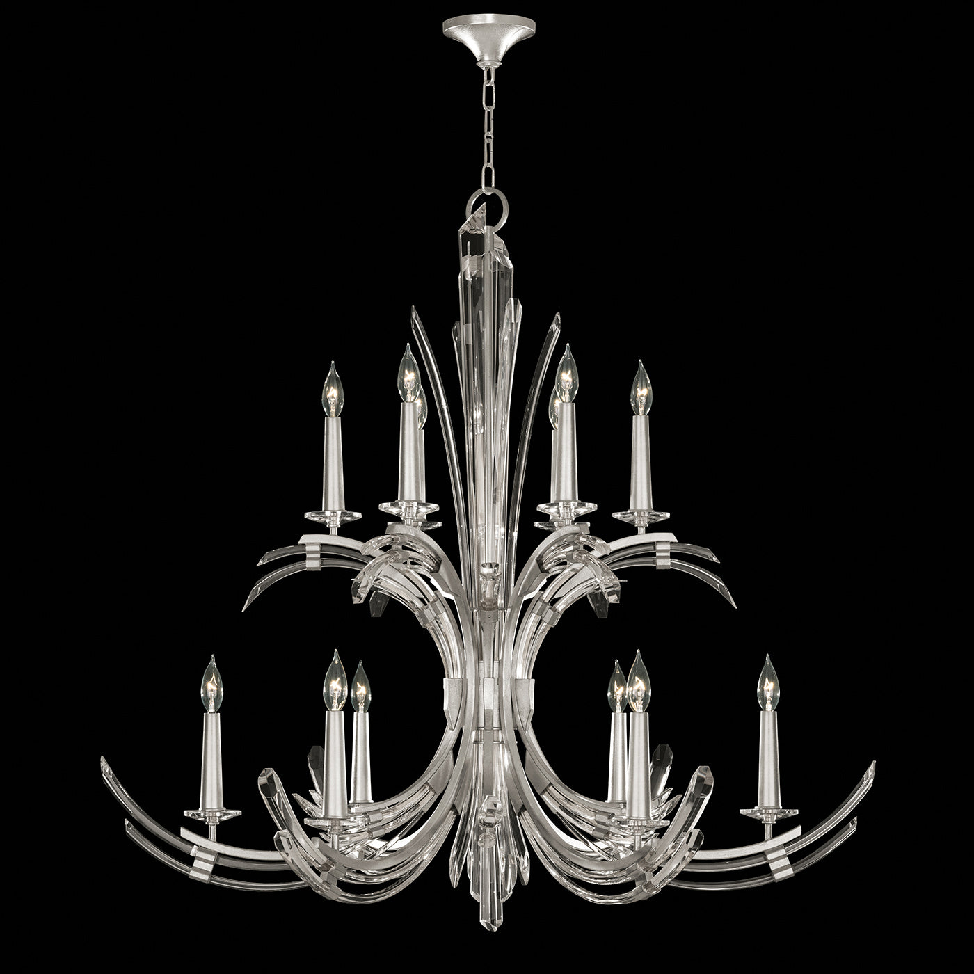 Fine Art Handcrafted Lighting - 781640-1ST - 12 Light Chandelier - Trevi - Silver