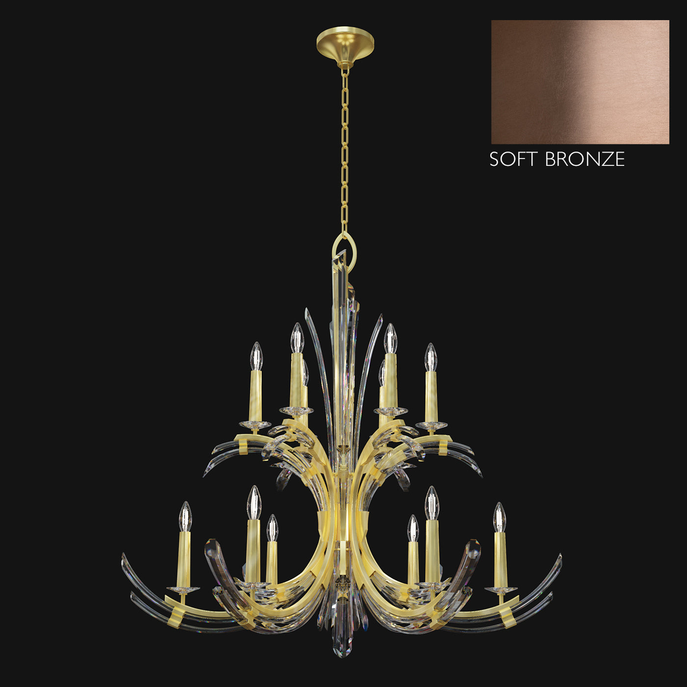 Fine Art Handcrafted Lighting - 781640-3ST - 12 Light Chandelier - Trevi - Bronze