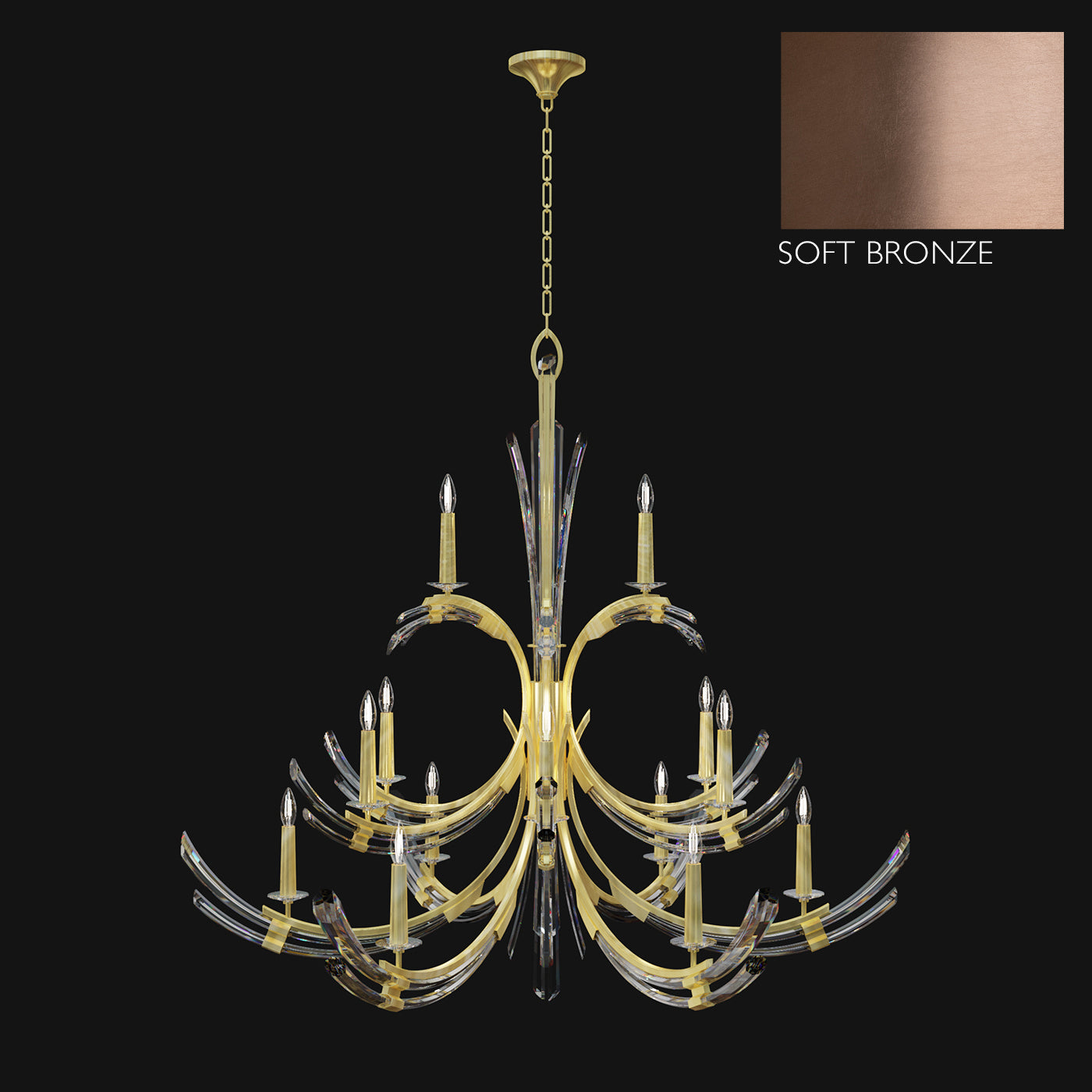 Fine Art Handcrafted Lighting - 781740-3ST - 15 Light Chandelier - Trevi - Bronze