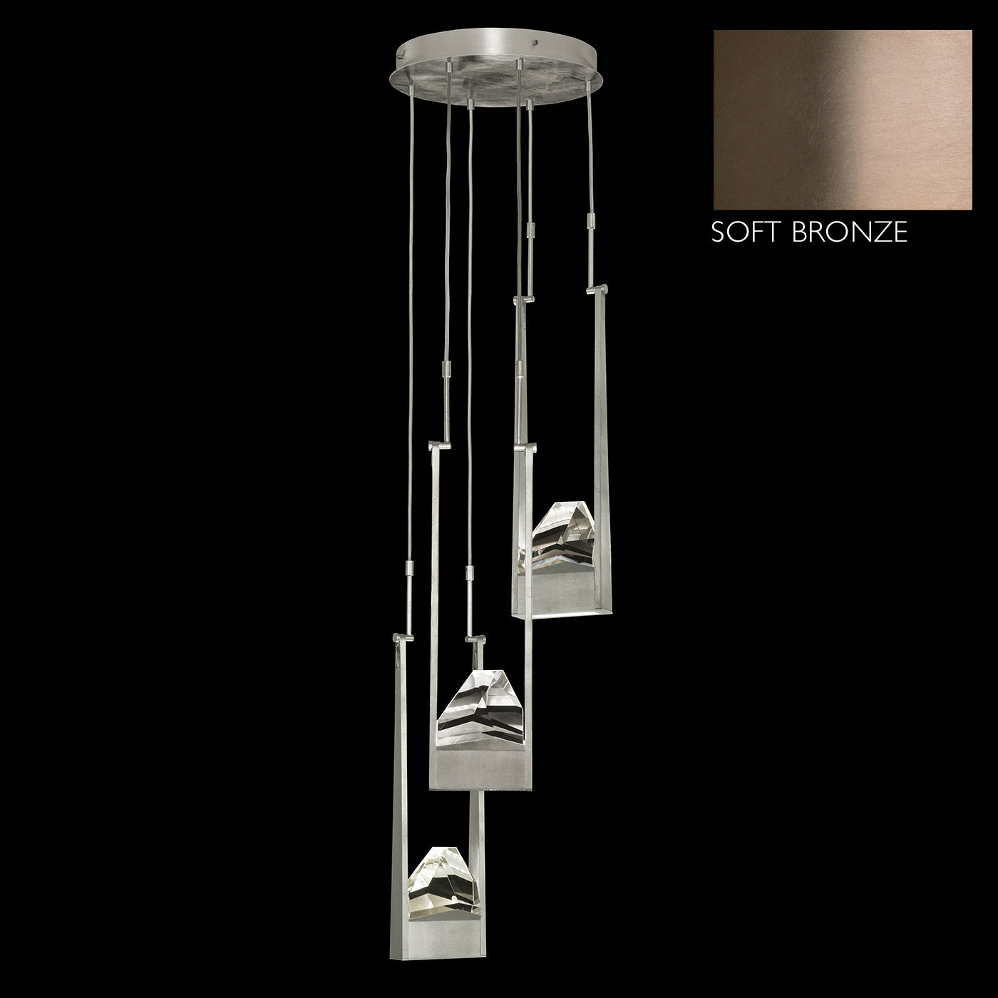 Fine Art Handcrafted Lighting - 928440-3ST - LED Pendant - Strata - Bronze