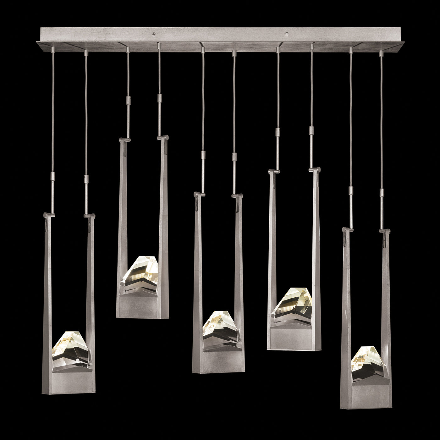 Fine Art Handcrafted Lighting - 932140-1ST - LED Linear Pendant - Strata - Silver