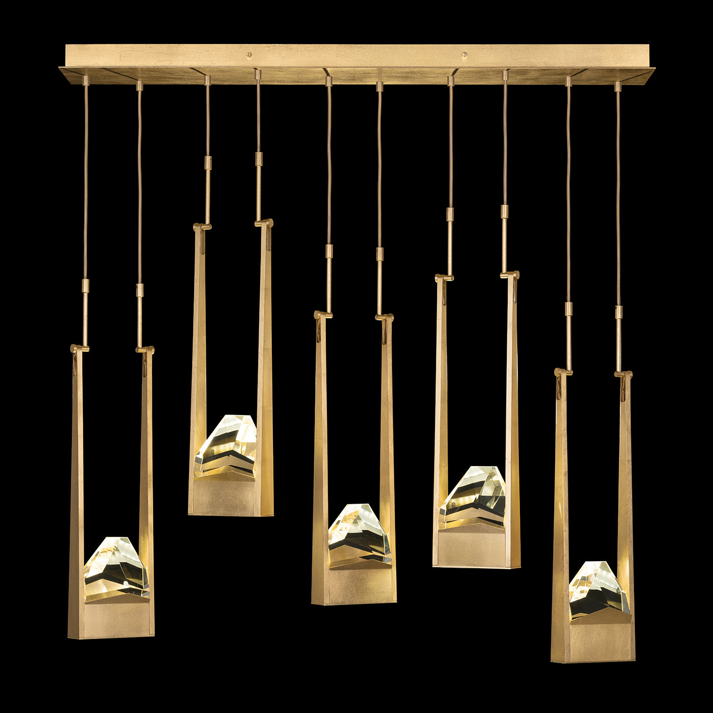 Fine Art Handcrafted Lighting - 932140-2ST - LED Linear Pendant - Strata - Gold