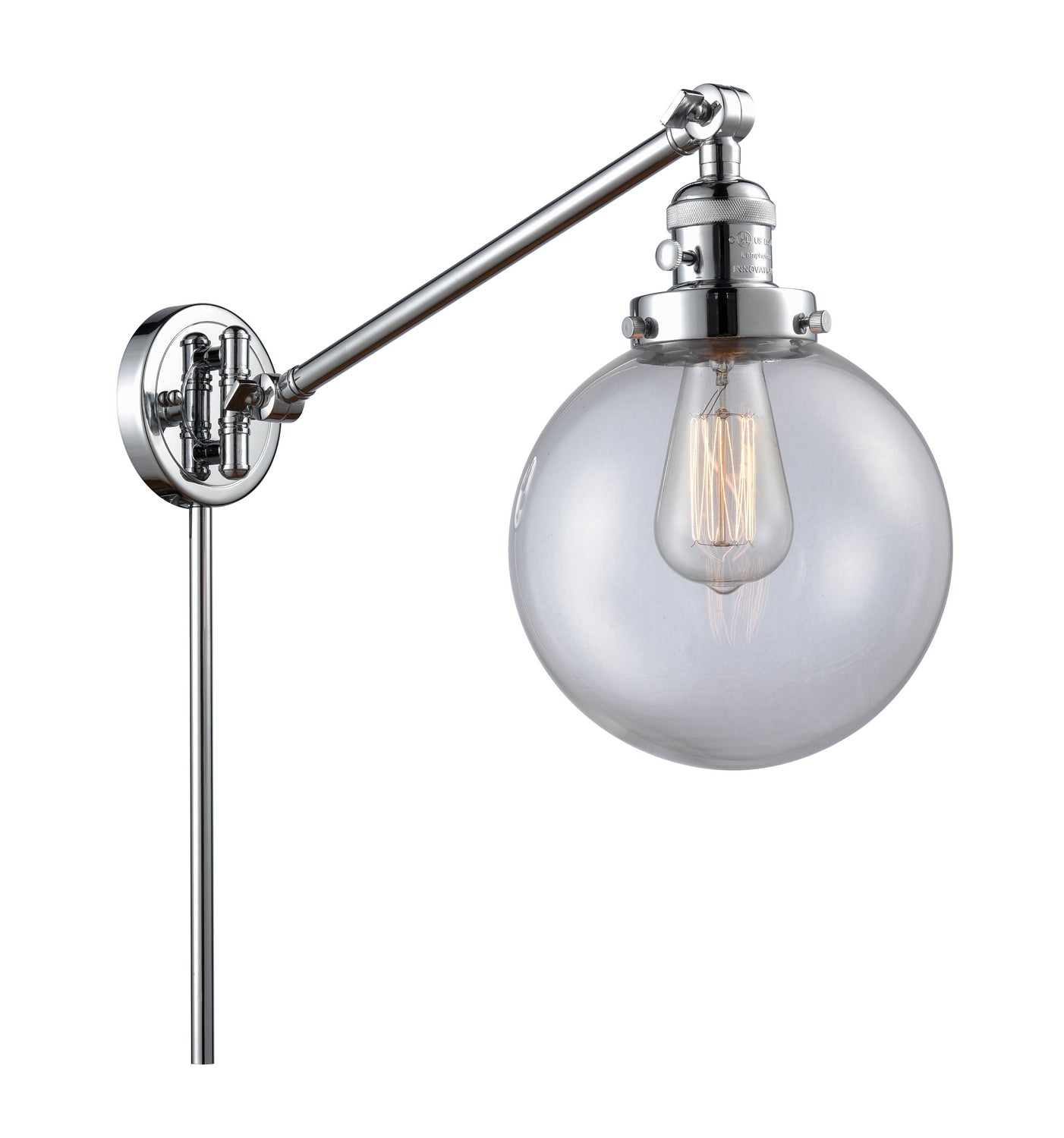 Innovations - 237-PC-G202-8 - One Light Swing Arm - Franklin Restoration - Polished Chrome