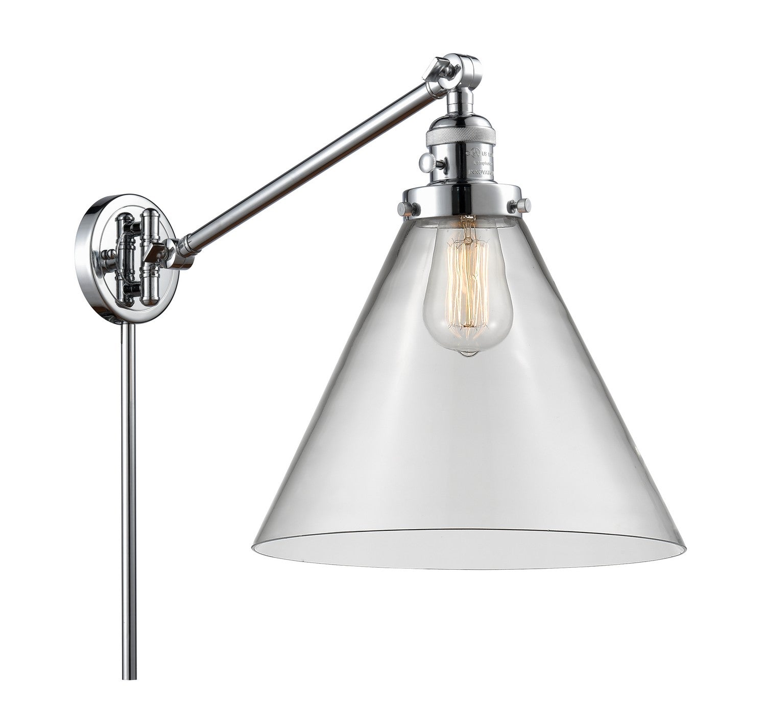 Innovations - 237-PC-G42-L - One Light Swing Arm - Franklin Restoration - Polished Chrome