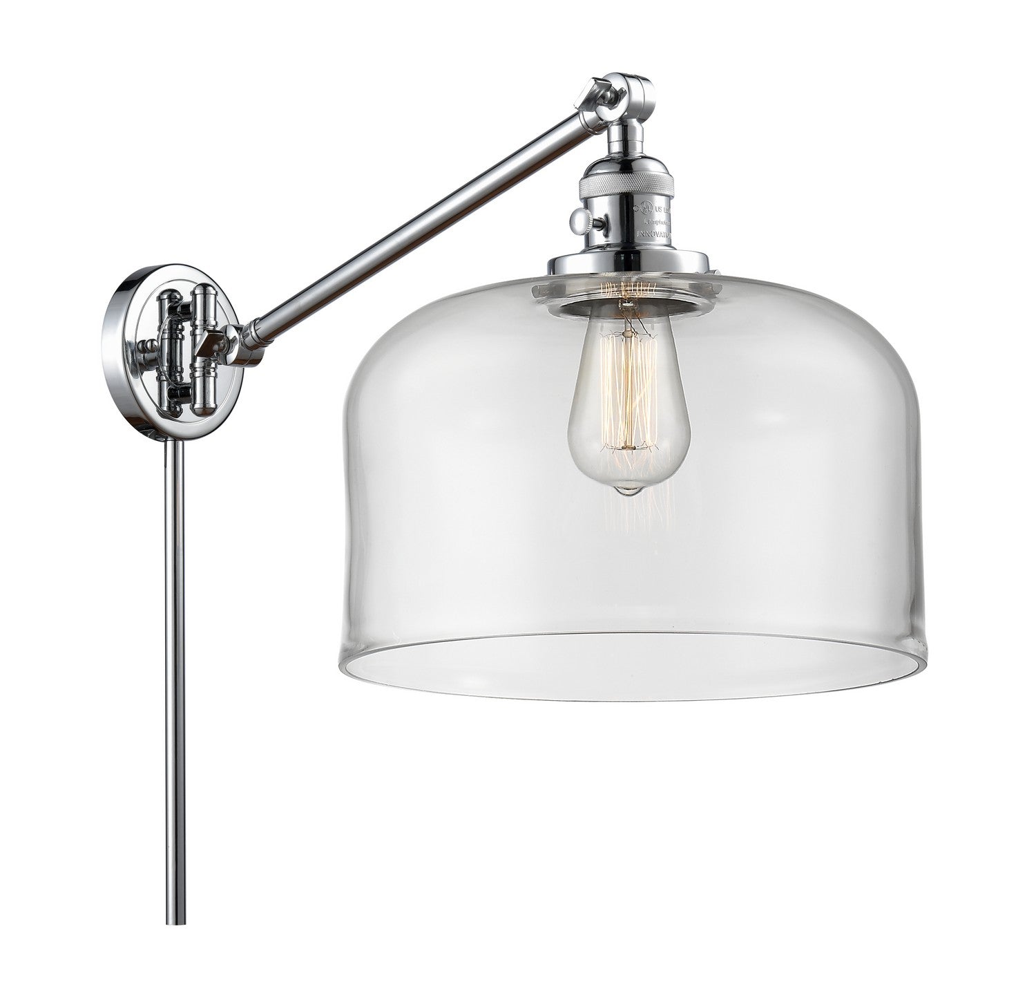 Innovations - 237-PC-G72-L - One Light Swing Arm - Franklin Restoration - Polished Chrome