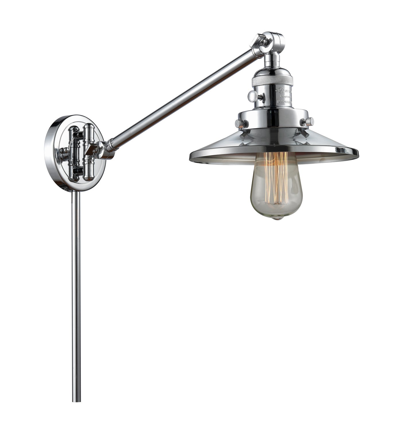 Innovations - 237-PC-M7-PC - One Light Swing Arm - Franklin Restoration - Polished Chrome