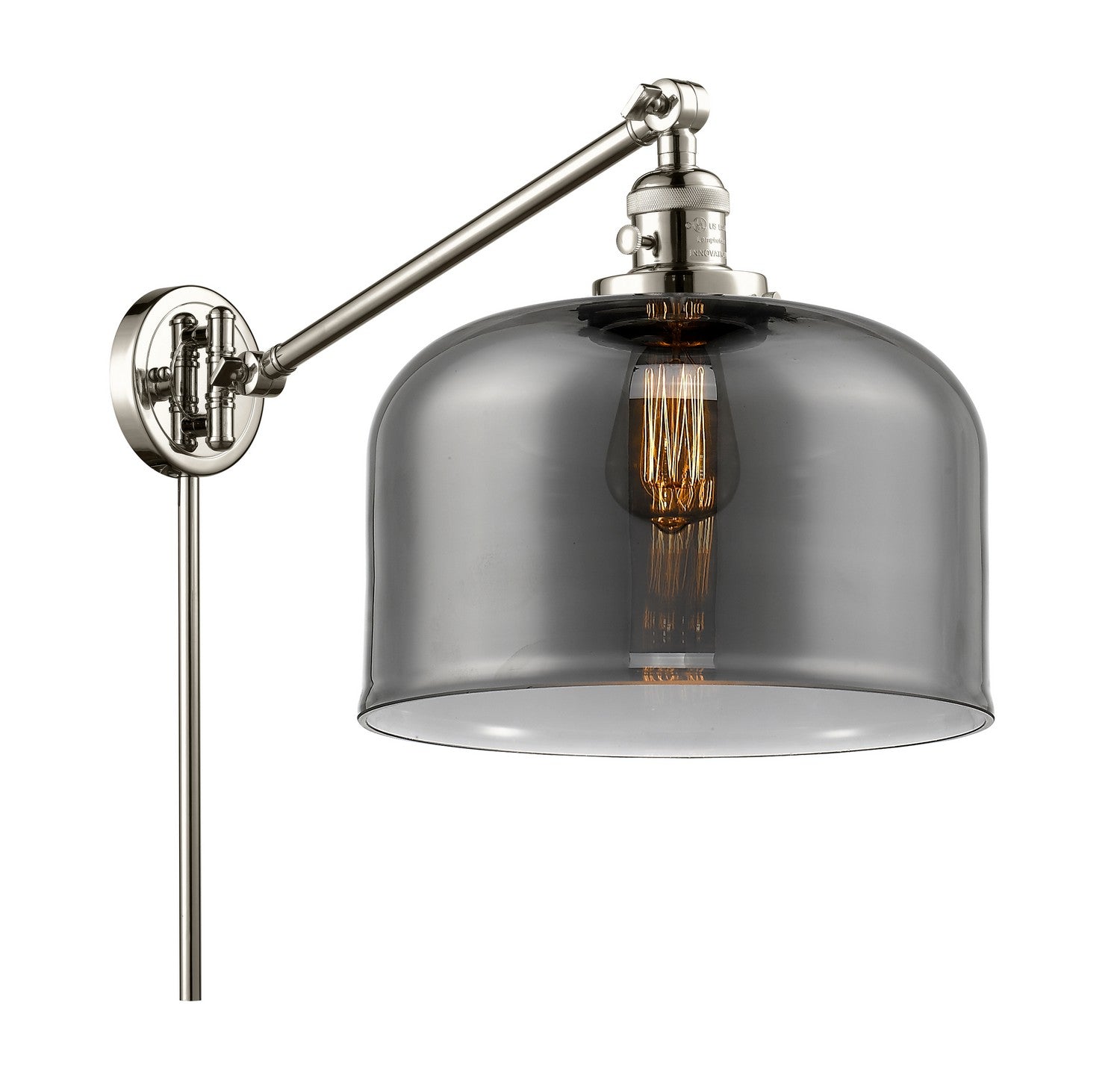 Innovations - 237-PN-G73-L - One Light Swing Arm - Franklin Restoration - Polished Nickel