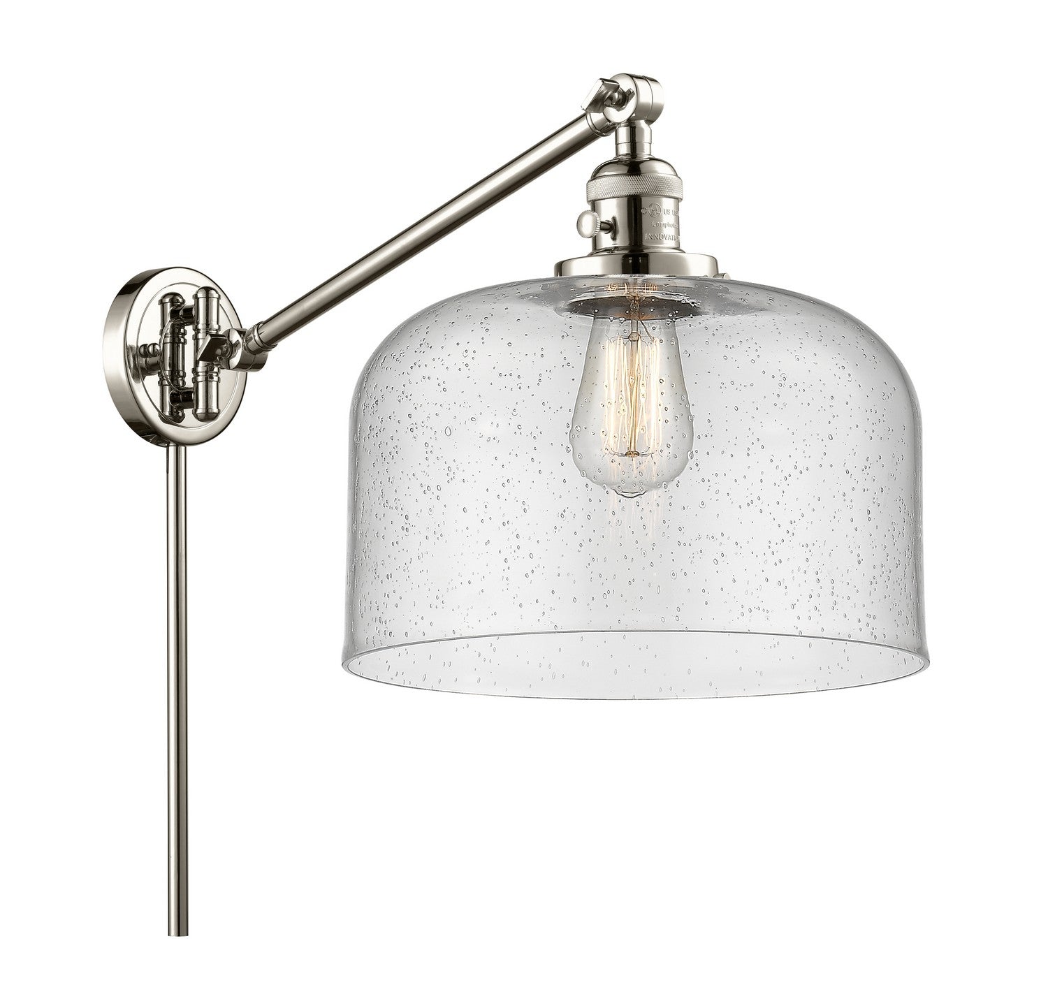 Innovations - 237-PN-G74-L - One Light Swing Arm - Franklin Restoration - Polished Nickel