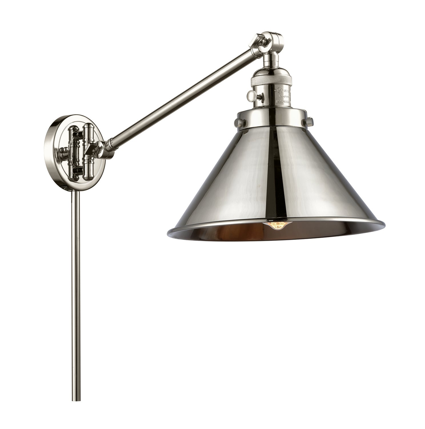 Innovations - 237-PN-M10-PN - One Light Swing Arm - Franklin Restoration - Polished Nickel