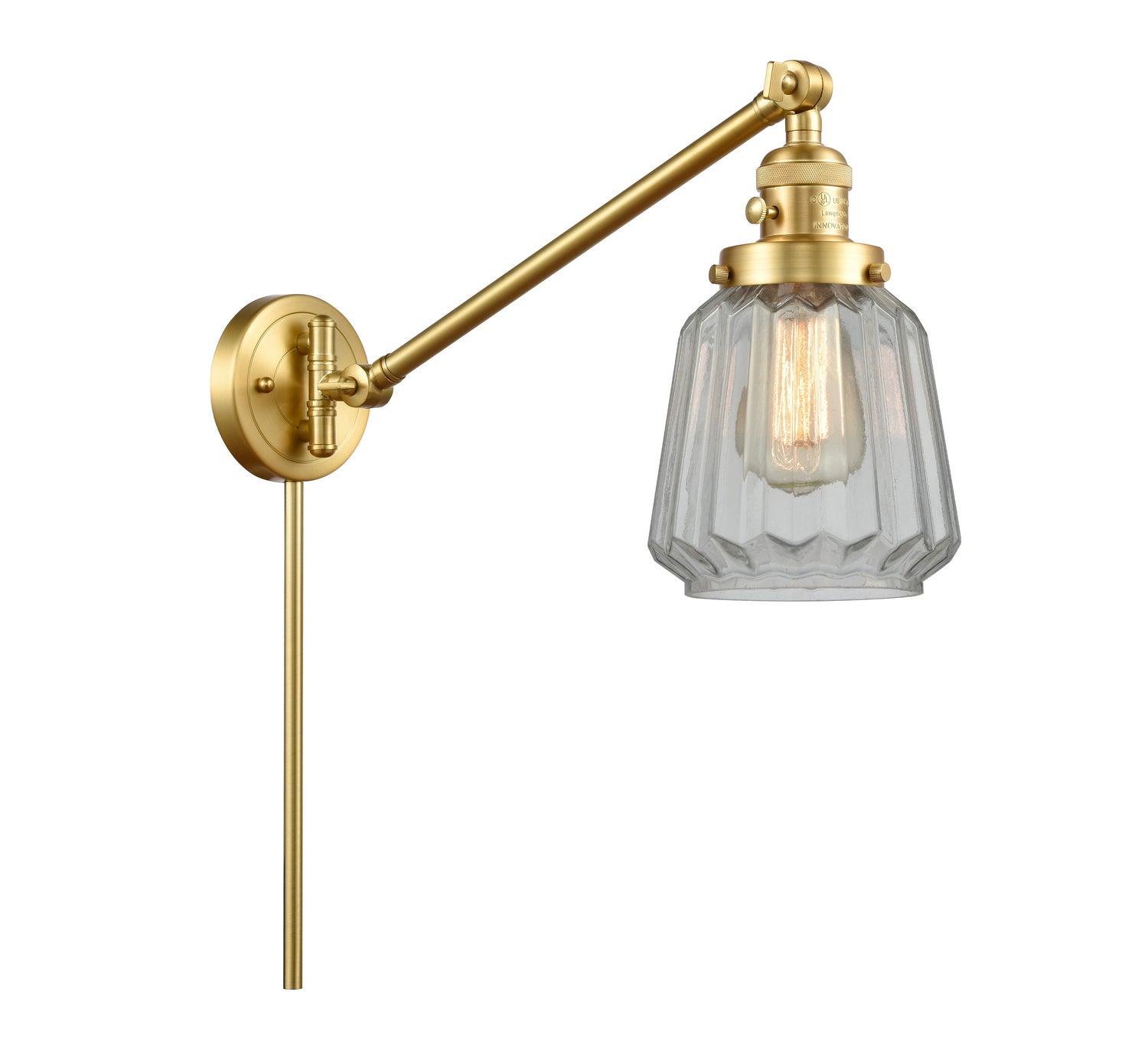 Innovations - 237-SG-G142 - One Light Swing Arm - Franklin Restoration - Satin Gold