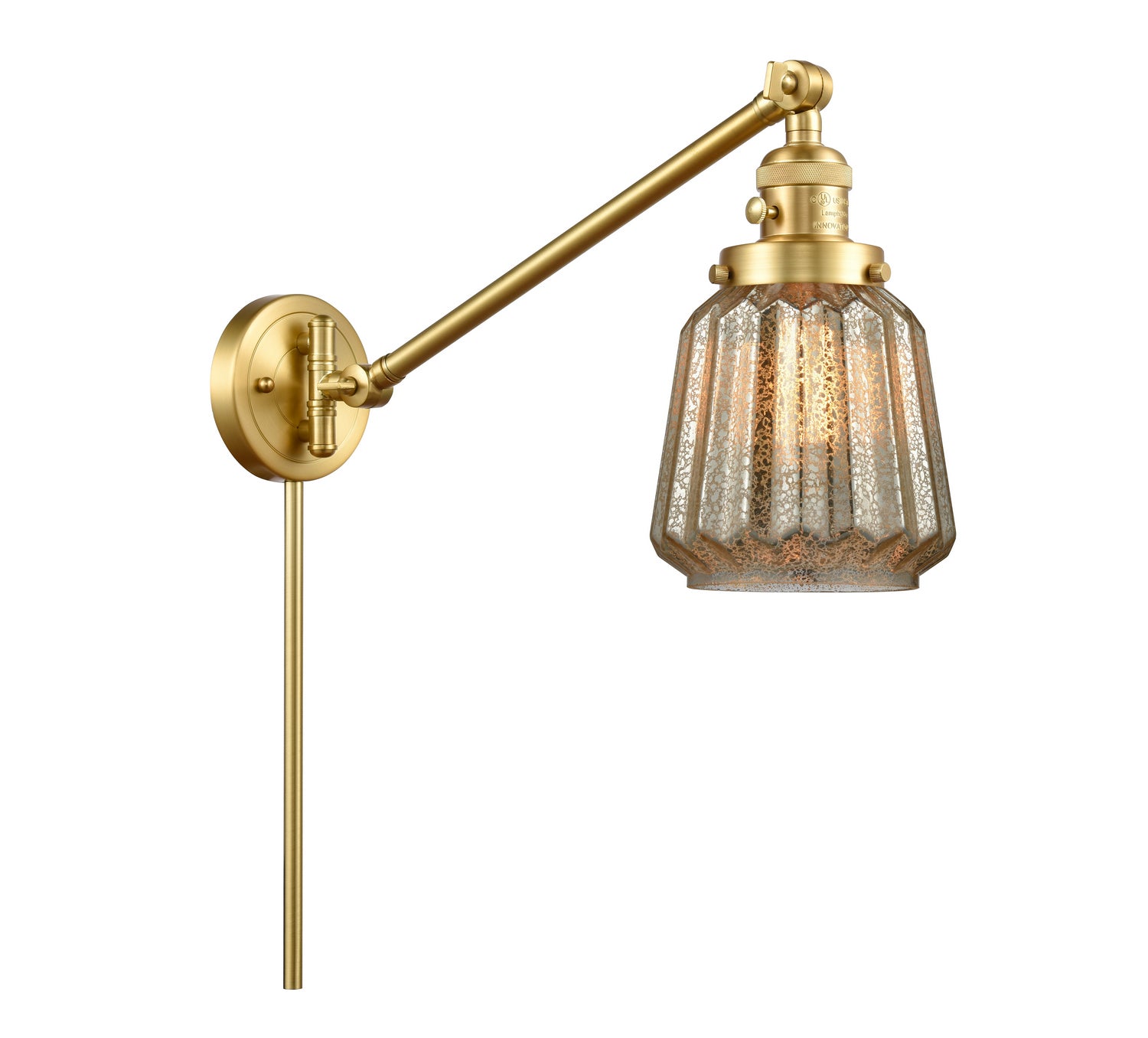 Innovations - 237-SG-G146 - One Light Swing Arm - Franklin Restoration - Satin Gold