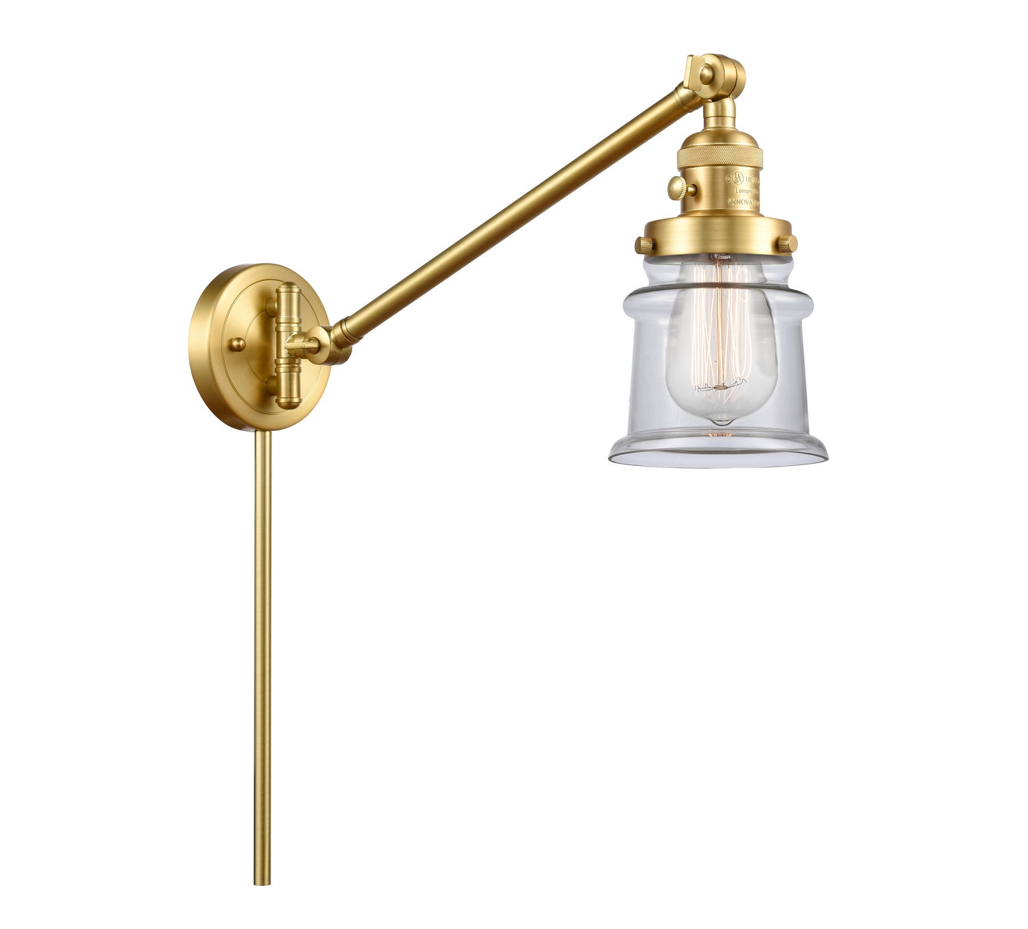 Innovations - 237-SG-G182S - One Light Swing Arm - Franklin Restoration - Satin Gold