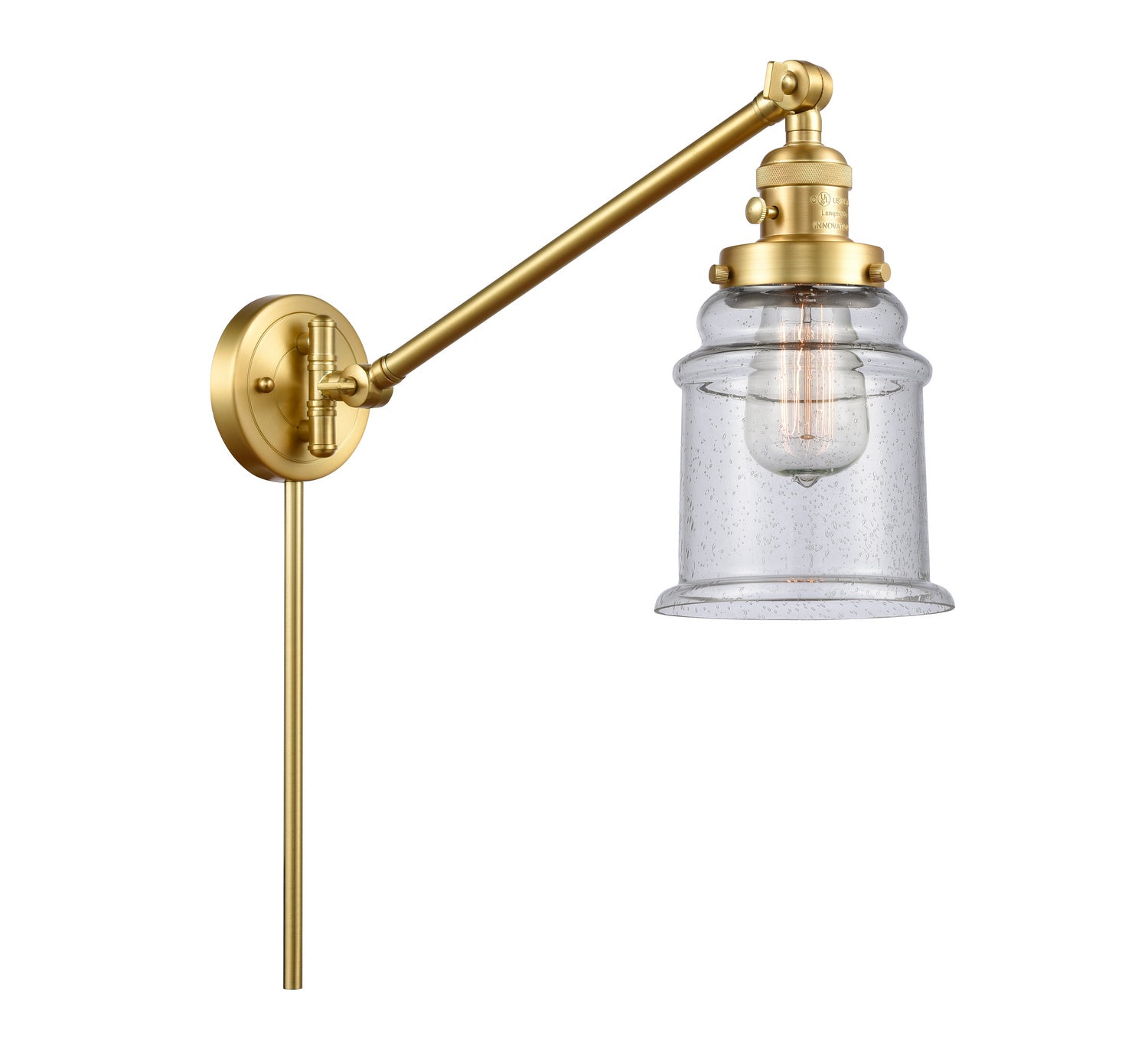 Innovations - 237-SG-G184 - One Light Swing Arm - Franklin Restoration - Satin Gold