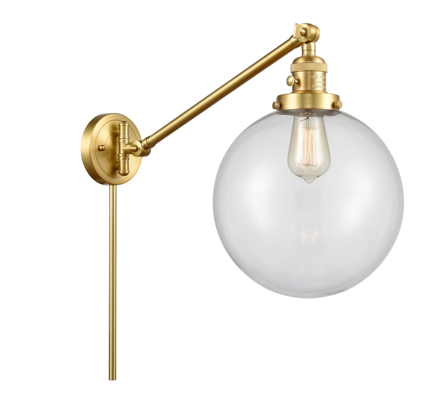 Innovations - 237-SG-G202-10 - One Light Swing Arm - Franklin Restoration - Satin Gold