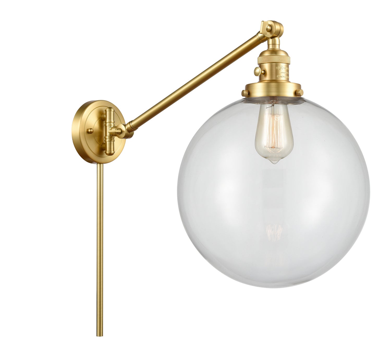 Innovations - 237-SG-G202-12 - One Light Swing Arm - Franklin Restoration - Satin Gold