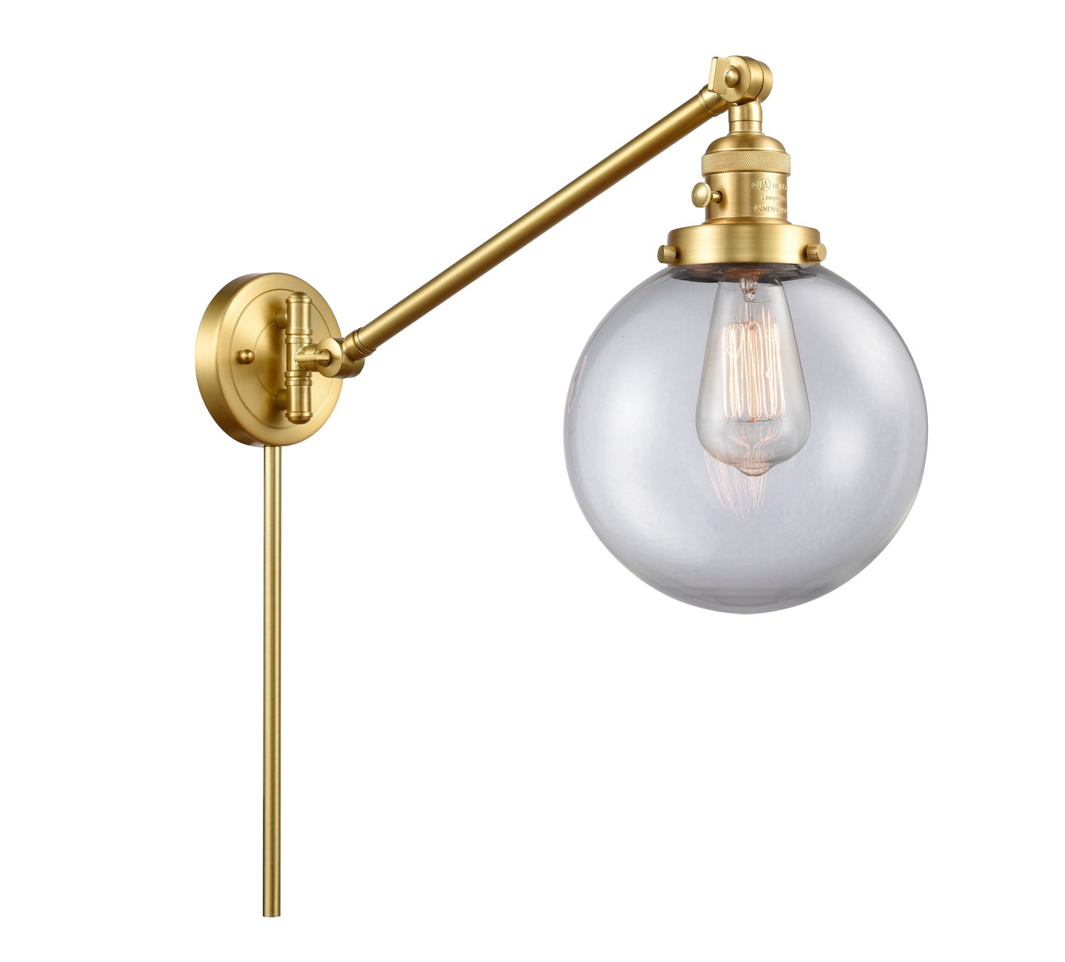 Innovations - 237-SG-G202-8 - One Light Swing Arm - Franklin Restoration - Satin Gold