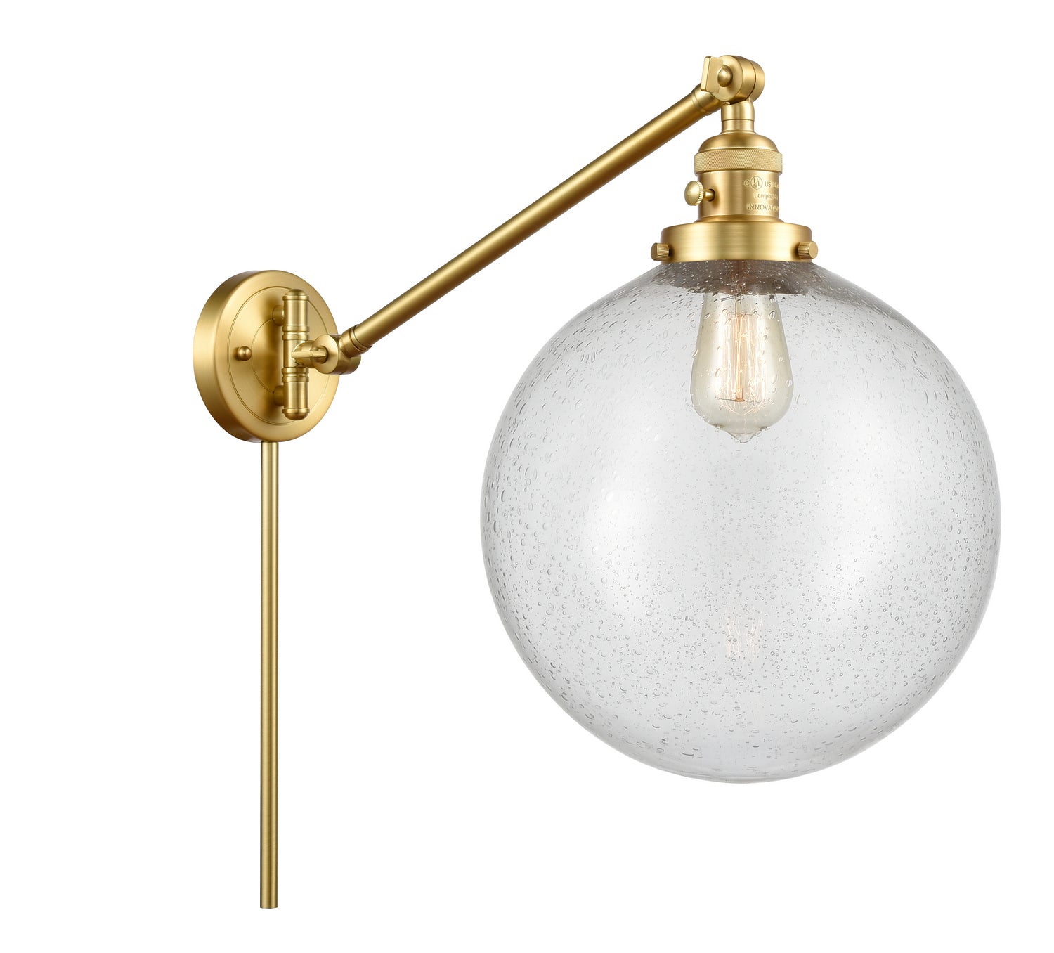 Innovations - 237-SG-G204-12 - One Light Swing Arm - Franklin Restoration - Satin Gold