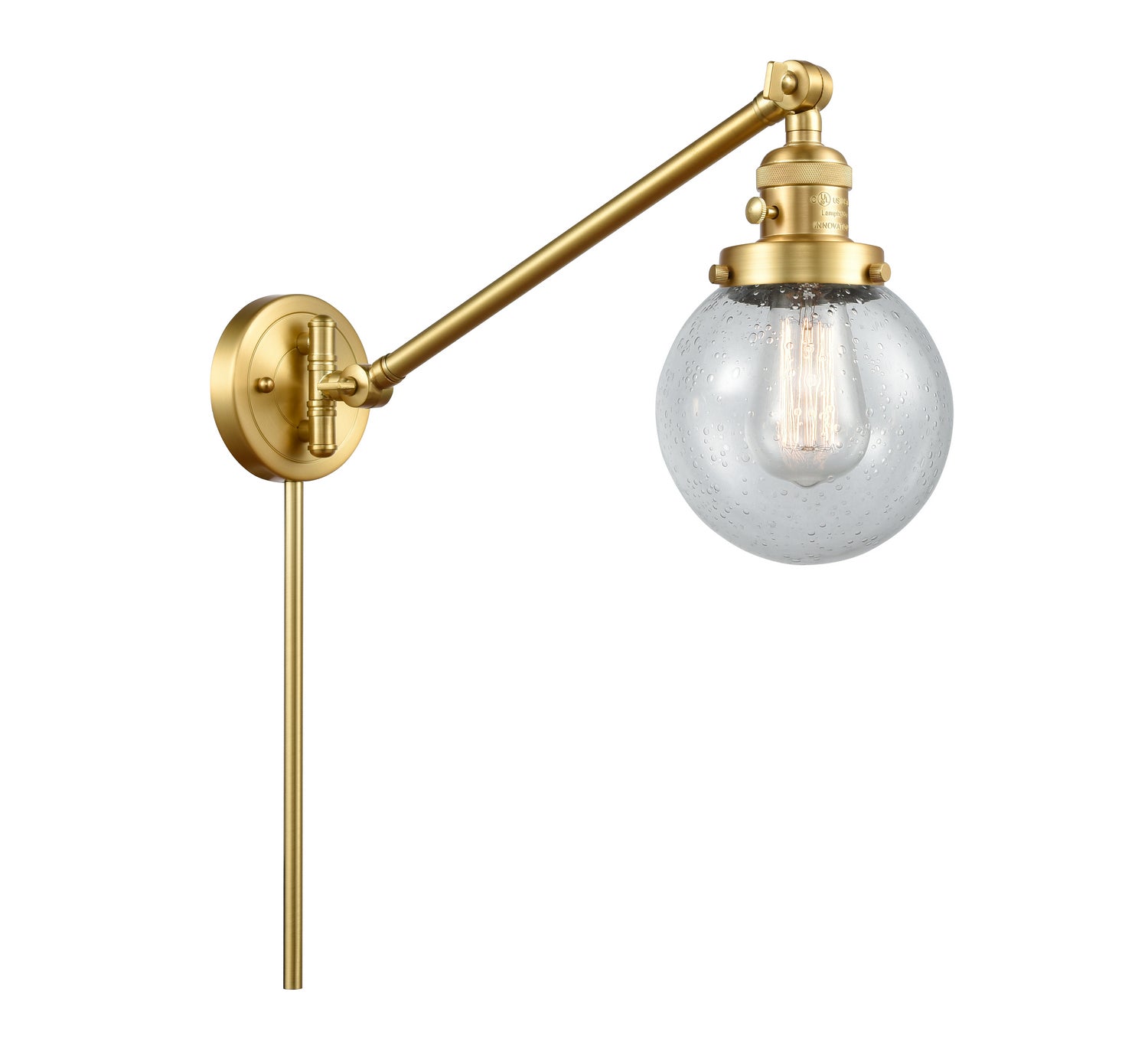 Innovations - 237-SG-G204-6 - One Light Swing Arm - Franklin Restoration - Satin Gold