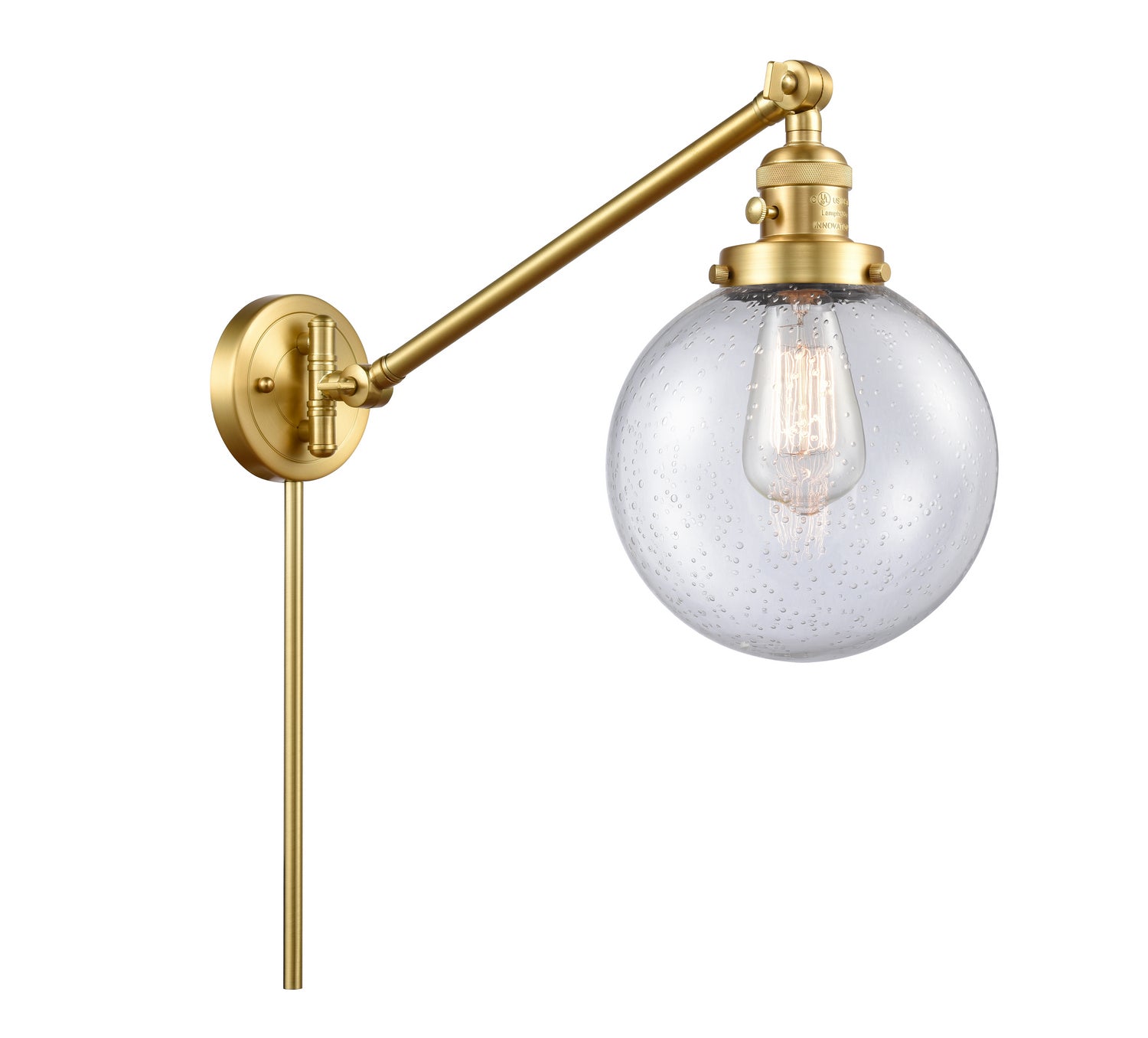 Innovations - 237-SG-G204-8 - One Light Swing Arm - Franklin Restoration - Satin Gold