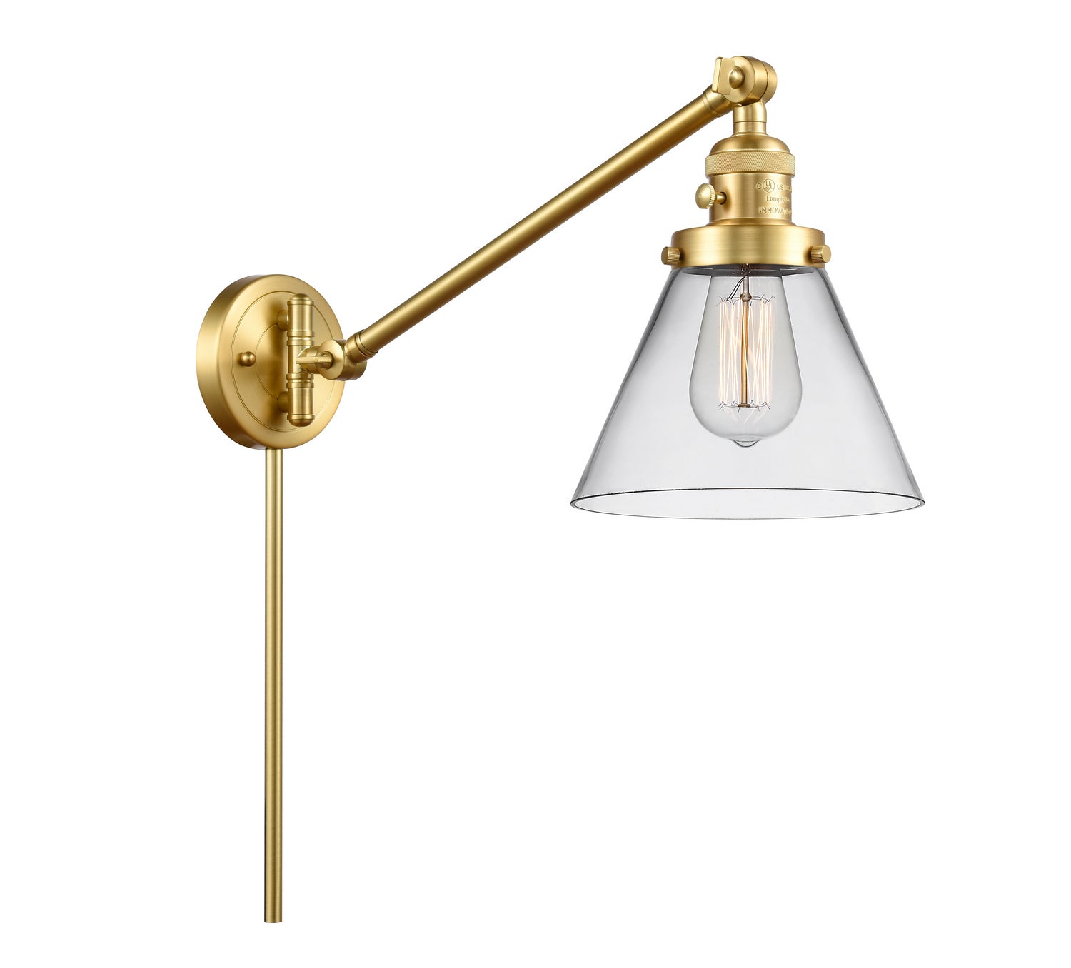 Innovations - 237-SG-G42 - One Light Swing Arm - Franklin Restoration - Satin Gold
