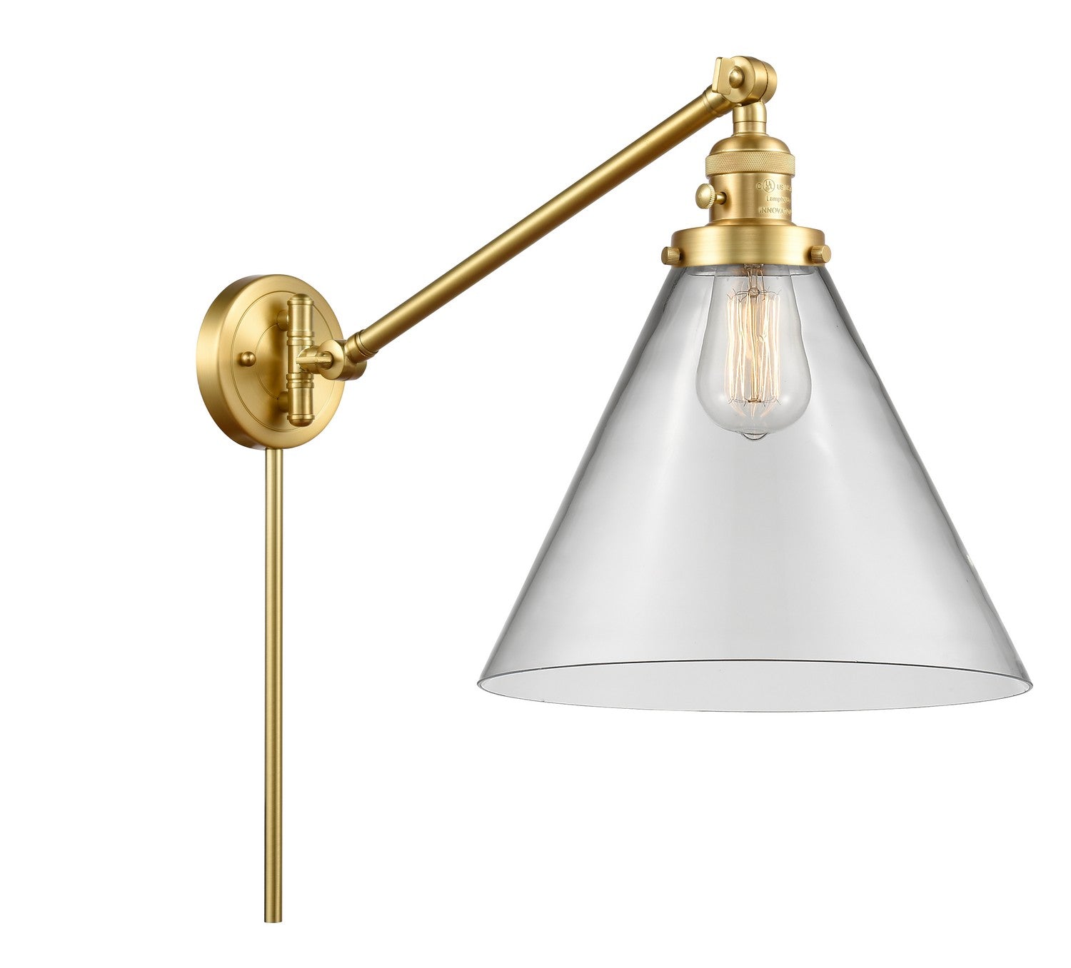Innovations - 237-SG-G42-L - One Light Swing Arm - Franklin Restoration - Satin Gold